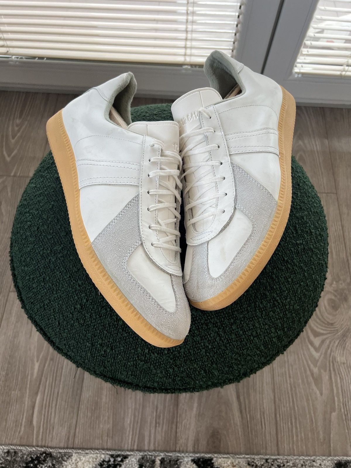 Vintage ‼️VINTAGE ARCHIVAL BW SPORT GAT LEATHERS ARMY TRAINERS SHOES‼️ Size US 12.5 / EU 45-46 - 1 Thumbnail