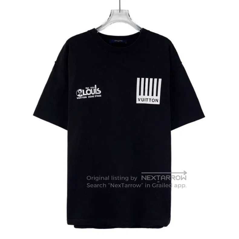 Louis Vuitton Louis Vuitton Black logo monogrammed cotton crew neck shor Size US L / EU 52-54 / 3 - 1 Thumbnail