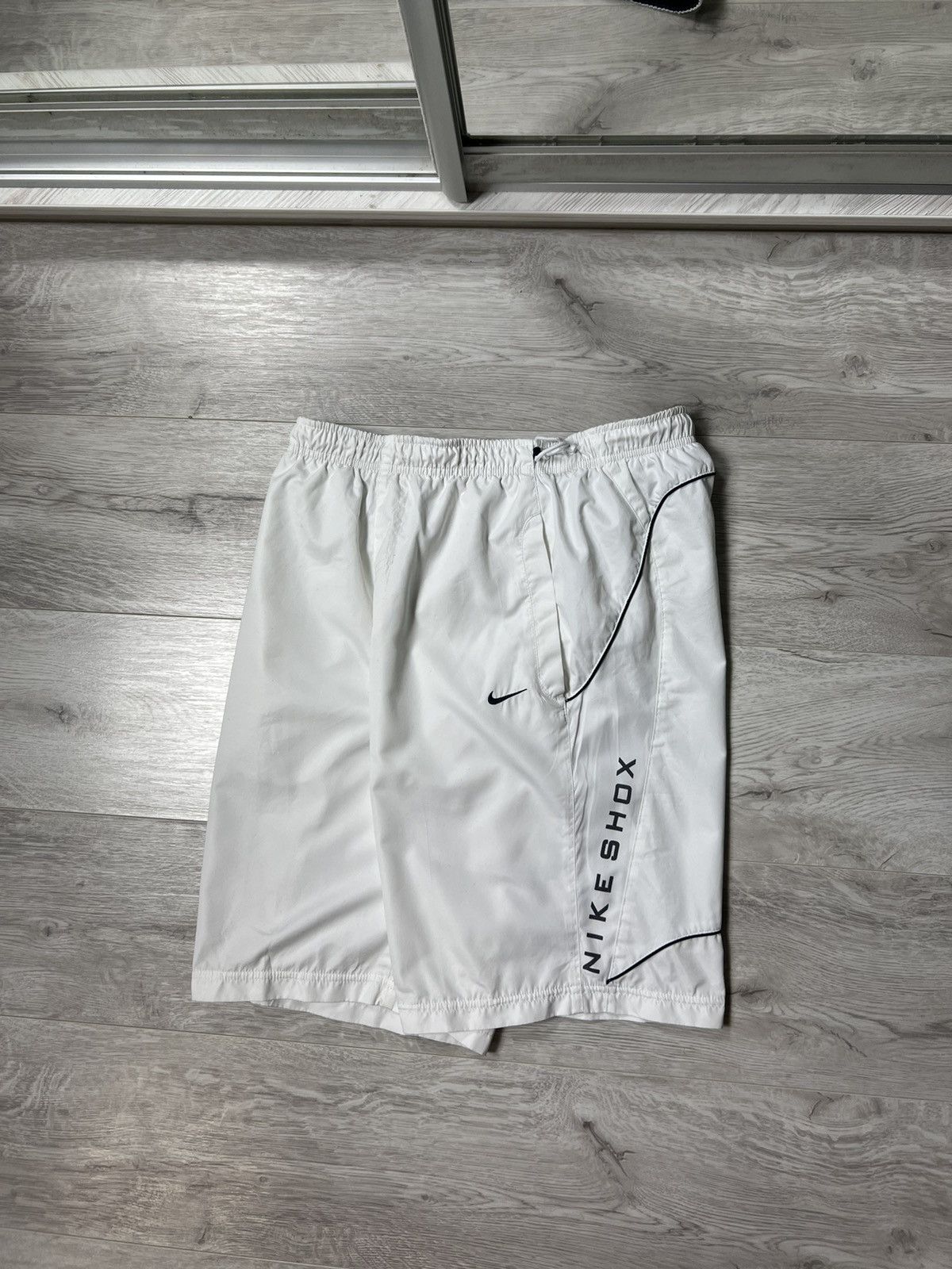 Nike × Vintage Vintage Nike Shox Big Logo White Nylon Shorts Size US 32 / EU 48 - 1 Thumbnail