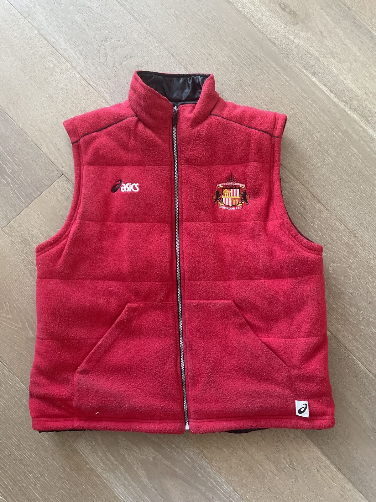Asics × Vintage Vintage ASICS Sunderland FC Reversible Fleece Vest Size US XL / EU 56 / 4 - 5 Thumbnail