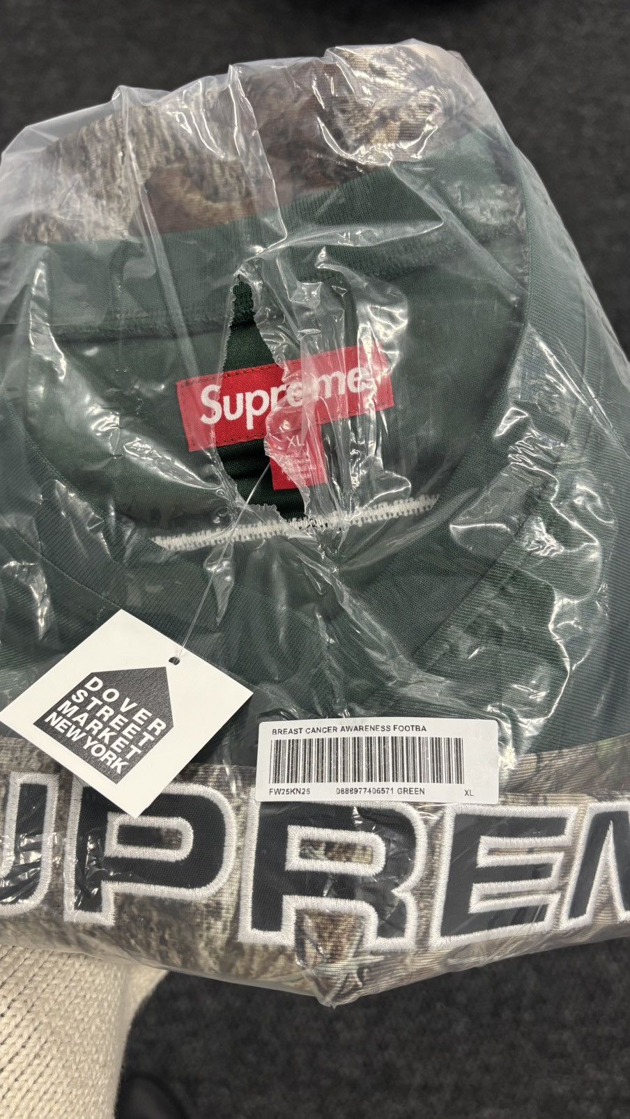 Supreme Breast Cancer Awareness Football Jersey, Green (XL) [F/W 25] Size US XL / EU 56 / 4 - 5 Thumbnail