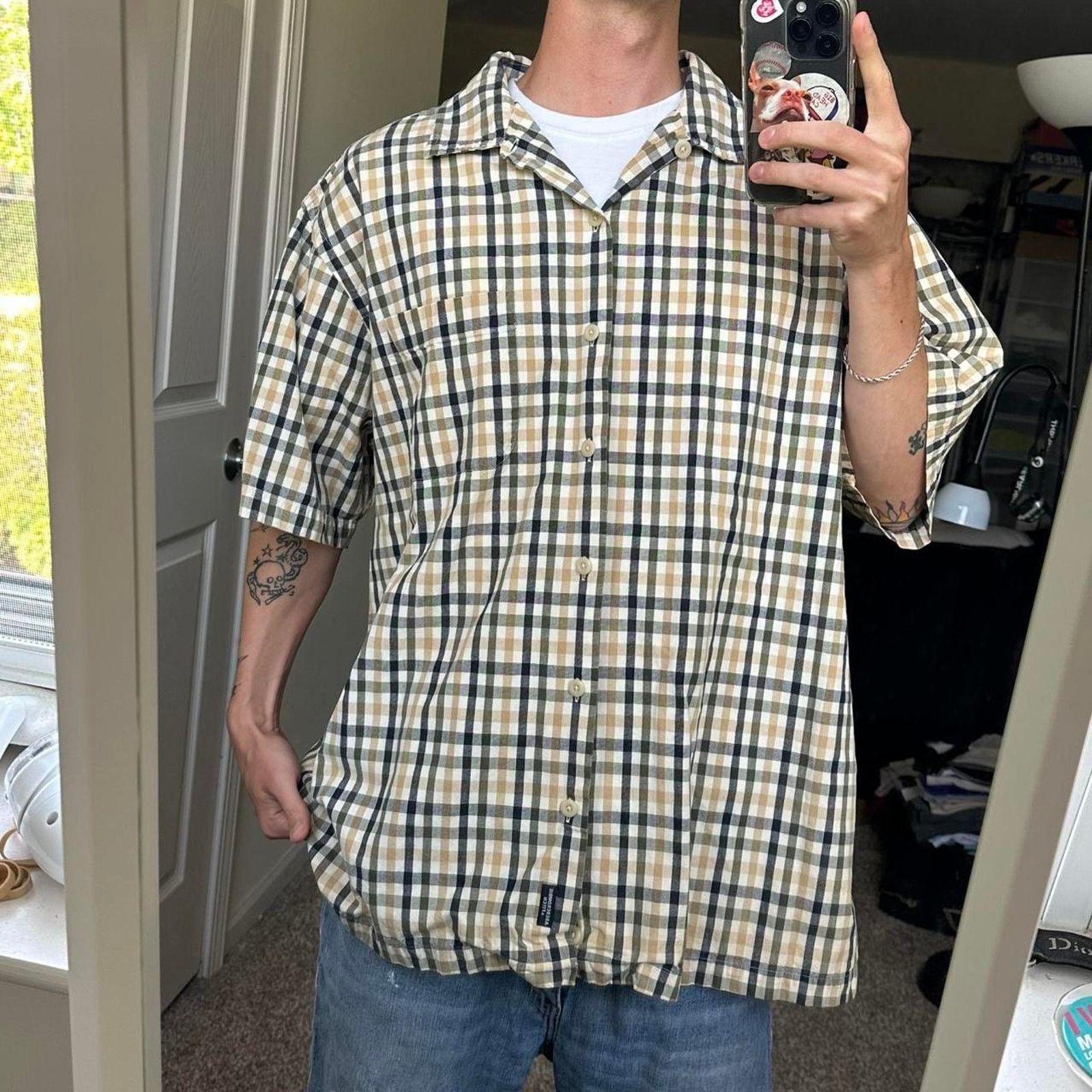 Abercrombie & Fitch × Vintage Vintage 00s Abercrombie & Fitch Plaid Button Up Short Sleeve Size US XL / EU 56 / 4 - 8 Thumbnail