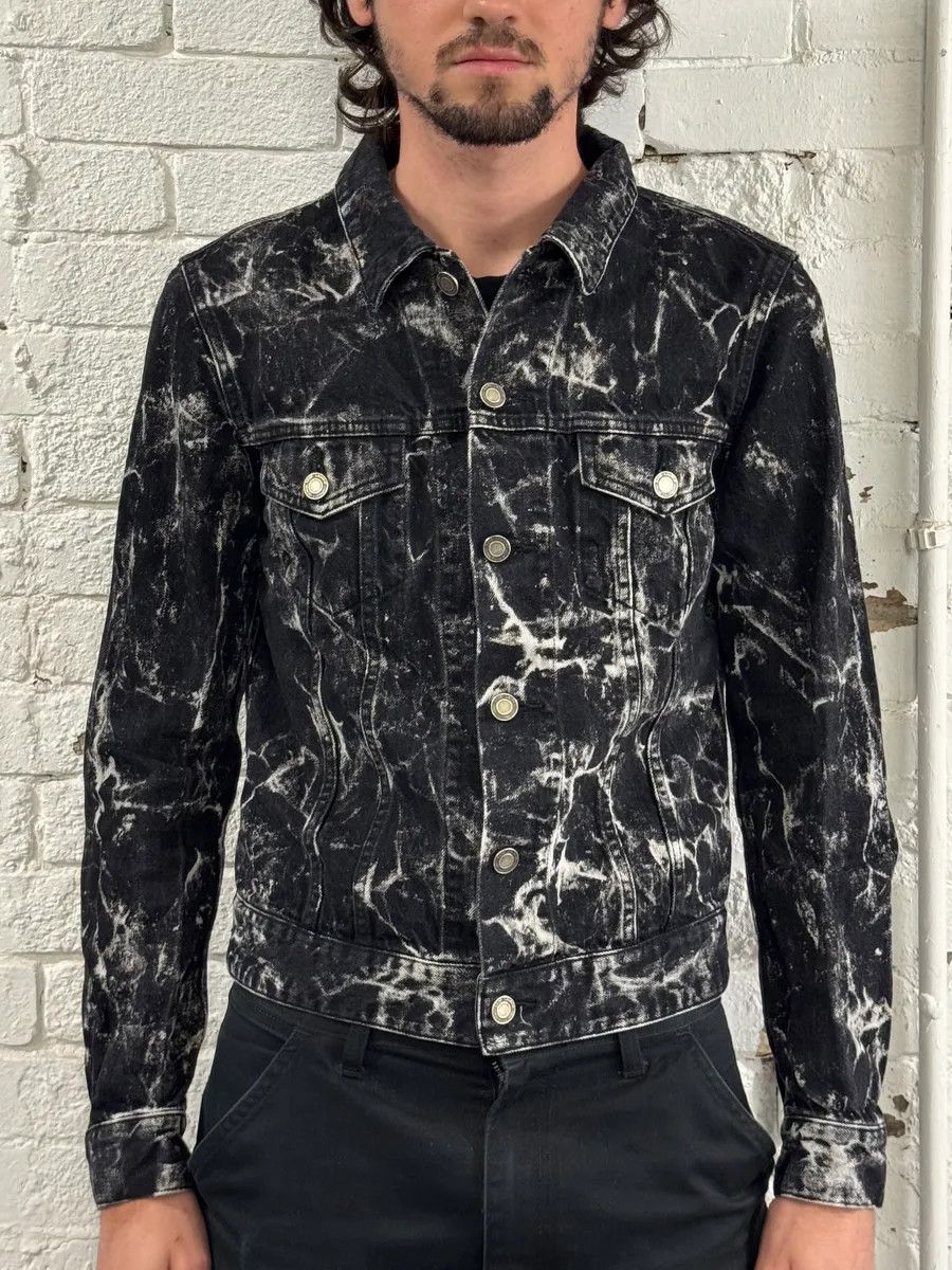 Saint Laurent Paris Saint Laurent Marbled Effect Black Denim Tie Dye Jacket Size US S / EU 44-46 / 1 - 2 Thumbnail