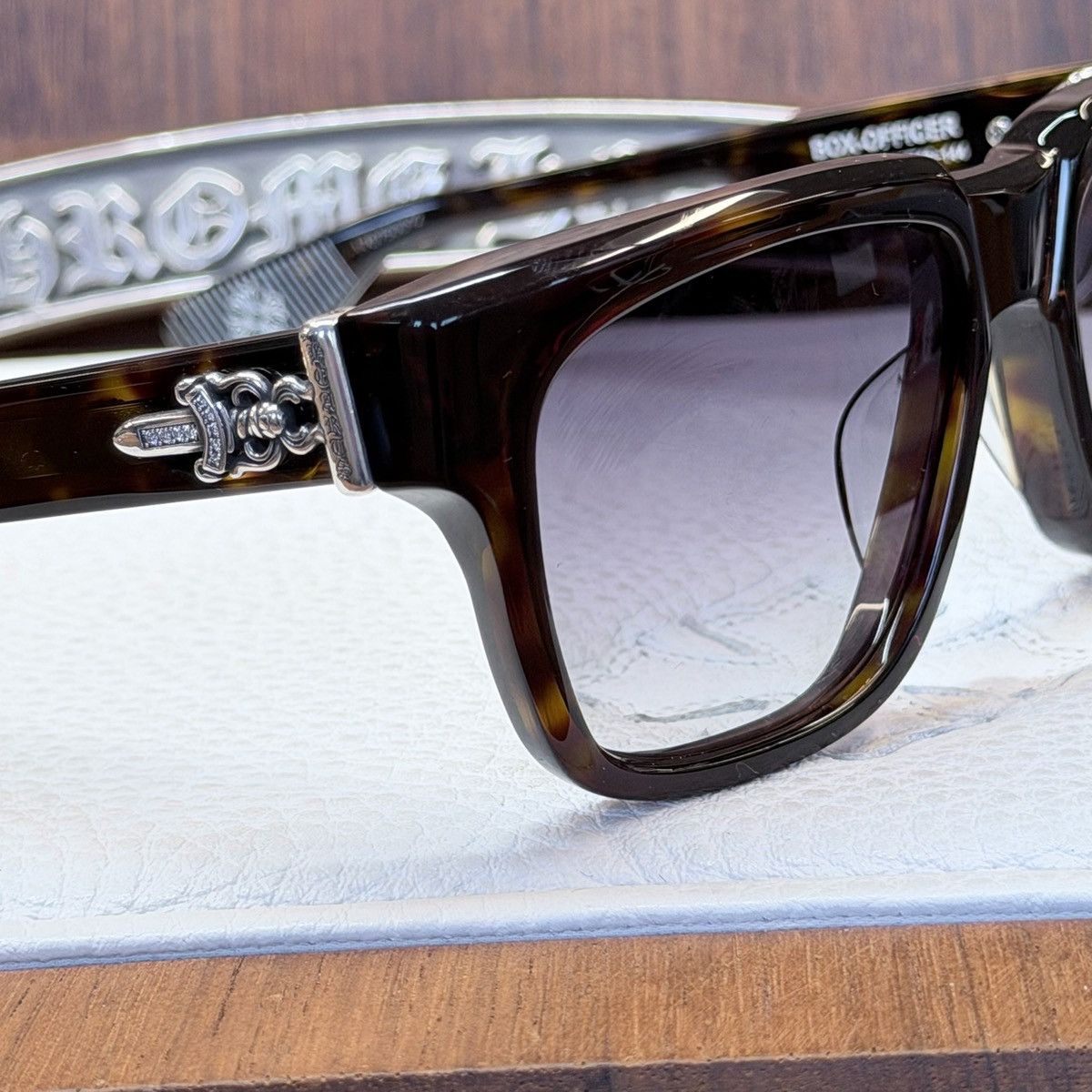 Chrome Hearts Chrome Hearts BOX-OFFICER DIAMOND EMBELLISHED Glasses Size ONE SIZE - 6 Thumbnail
