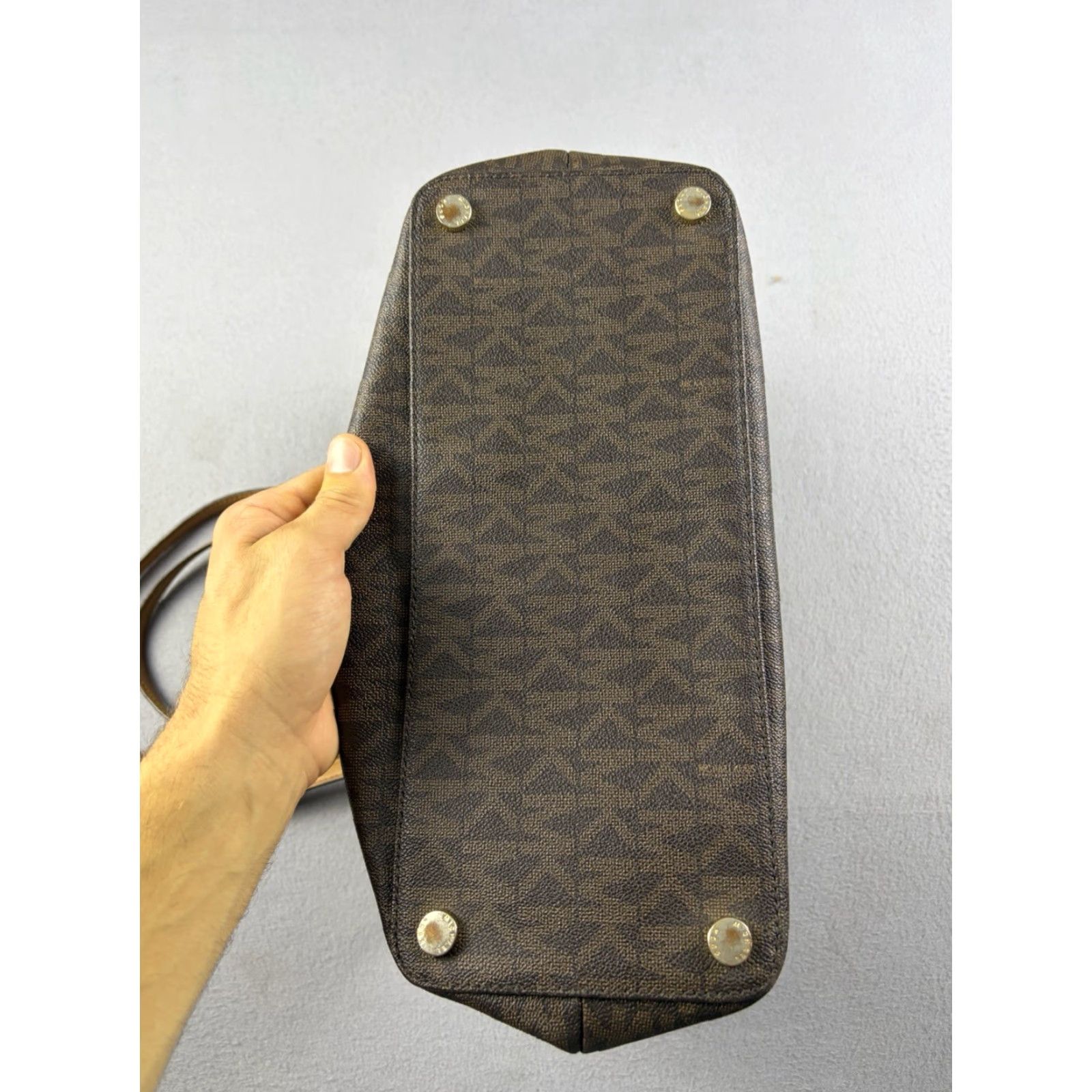 Michael Kors Michael Kors Tote Bag Brown Monogram Coated Canvas Logo Signature Large Size L / US 10 / IT 46 - 6 Thumbnail