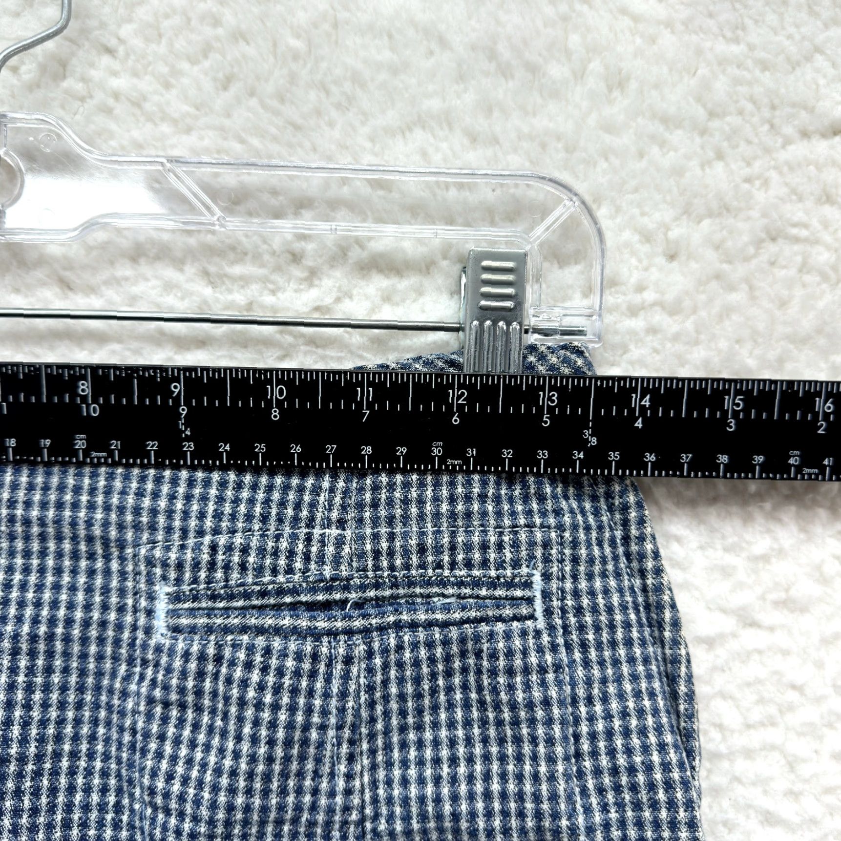Dockers Y2K Vintage Mini Skirt 4 26 Small High Waisted Gingham Plaid Preppy Cottagecore Dockers Knit Blue Womens Size 27" / US 4 / IT 40 - 5 Thumbnail