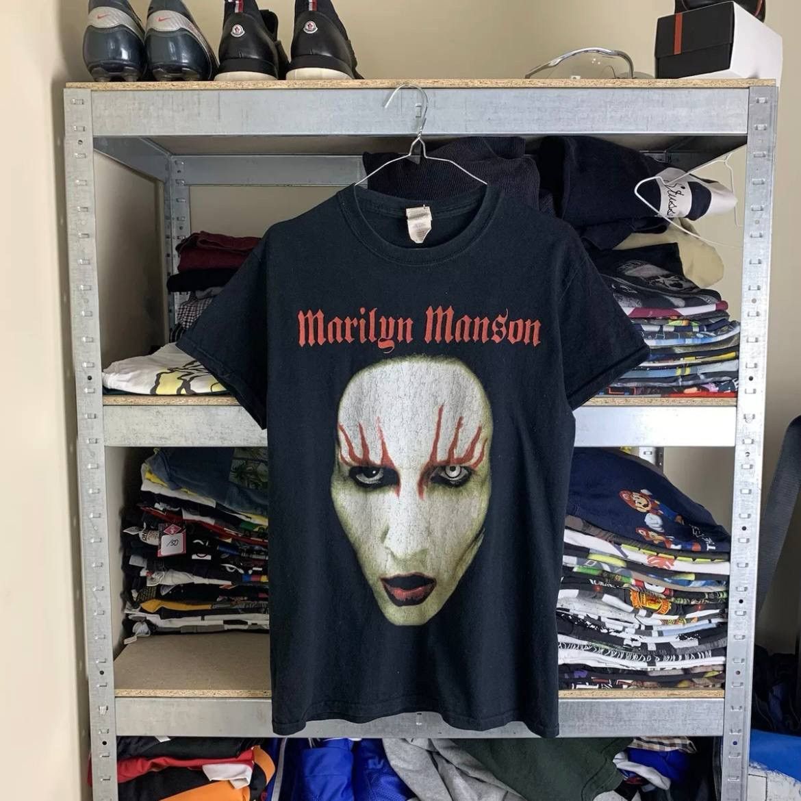 Band Tees Rare! Marilyn Manson Big Face Logo Tee Vintage 00s Size US S / EU 44-46 / 1 - 1 Thumbnail