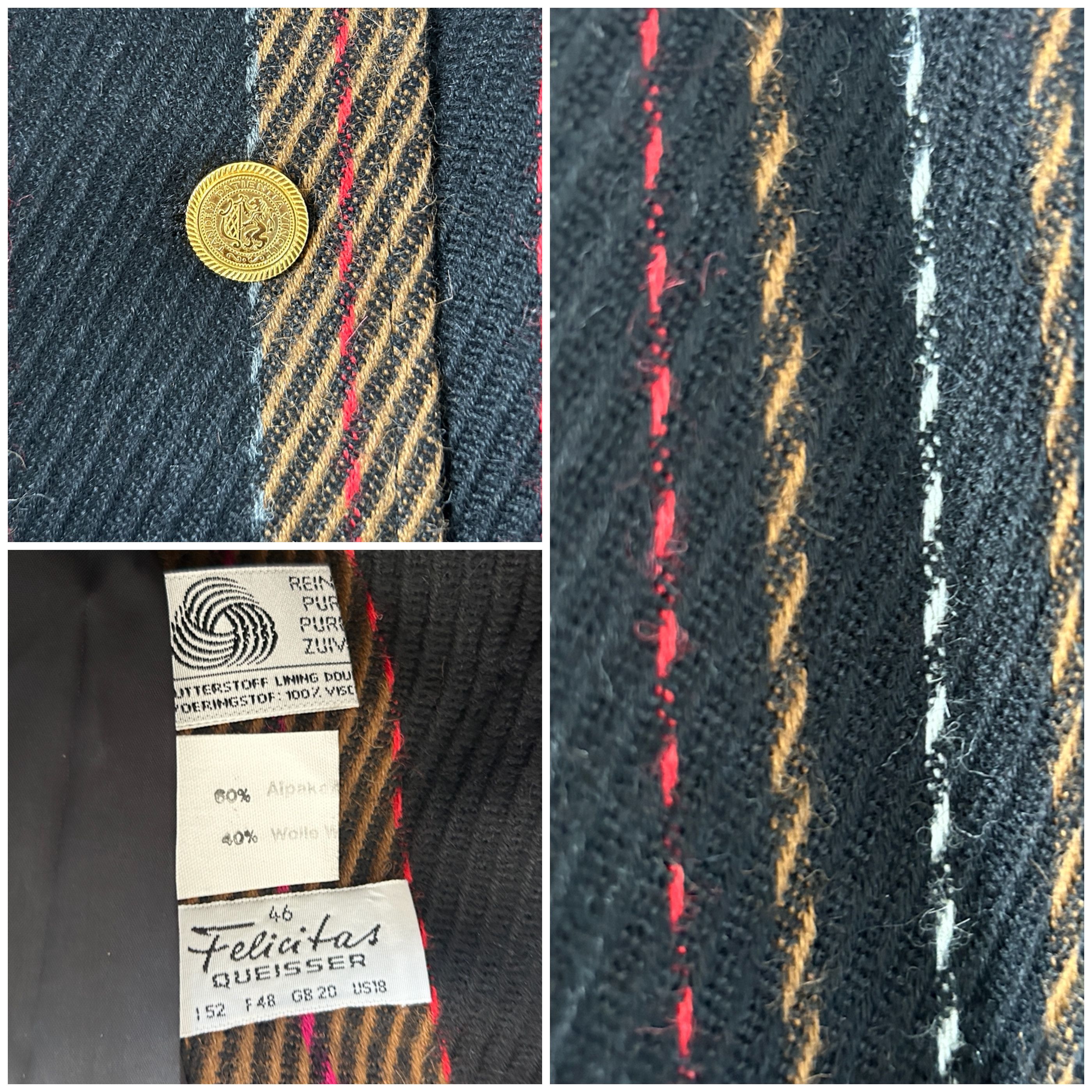 Vintage Vintage 90s Alpaca Wool Striped Jacket Size XL / US 12-14 / IT 48-50 - 8 Thumbnail