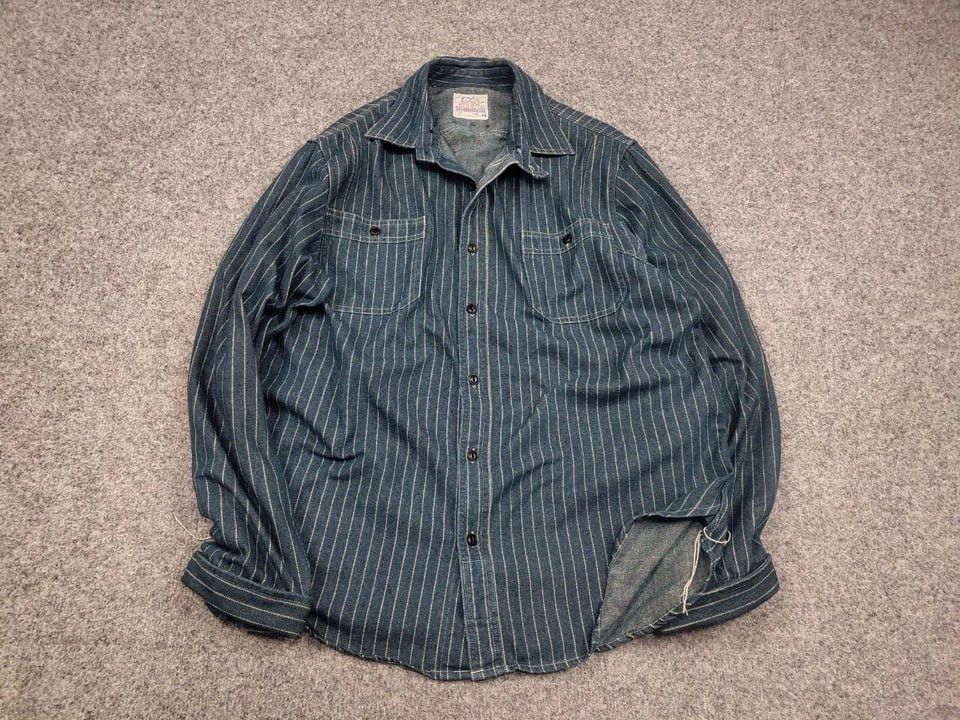 Japanese Brand Non Stock Flyer Japan Wabash Vent Hole Vintage Work Shirt Size US L / EU 52-54 / 3 - 2 Thumbnail