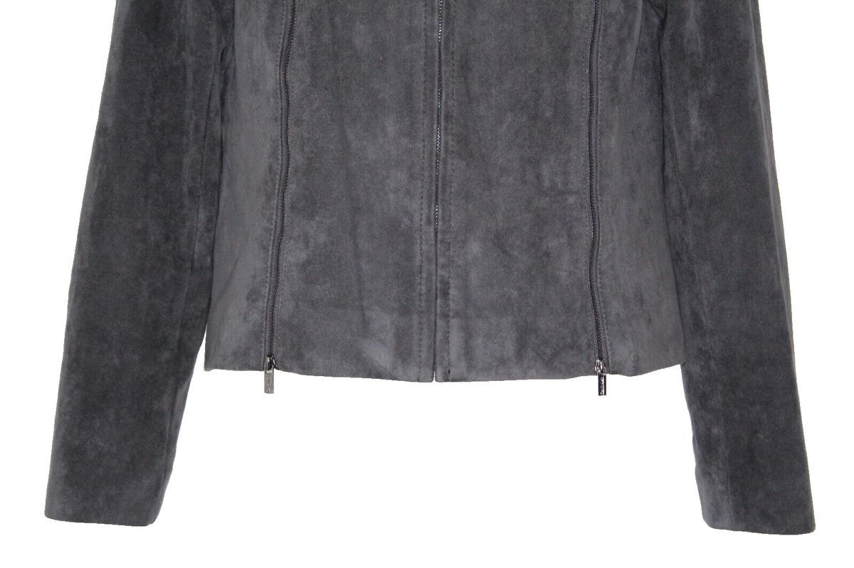 Calvin Klein Calvin Klein Faux Suede Zip Front Jacket Sz 4 Minimalist Size S / US 4 / IT 40 - 4 Thumbnail