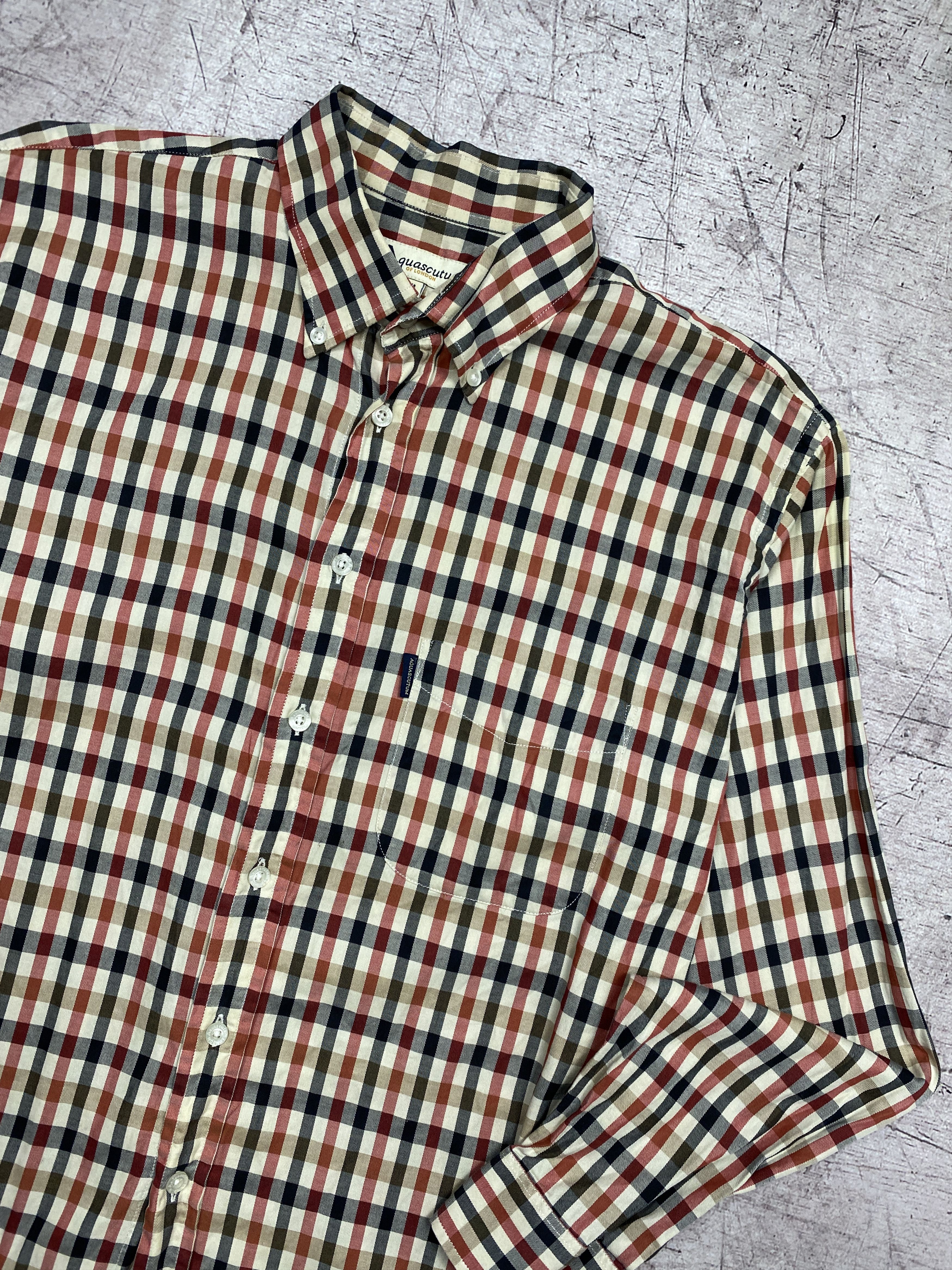 Aquascutum × Vintage Aquascutum Vintage Mens Long Sleeve Check Shirt Size US XL / EU 56 / 4 - 2 Thumbnail