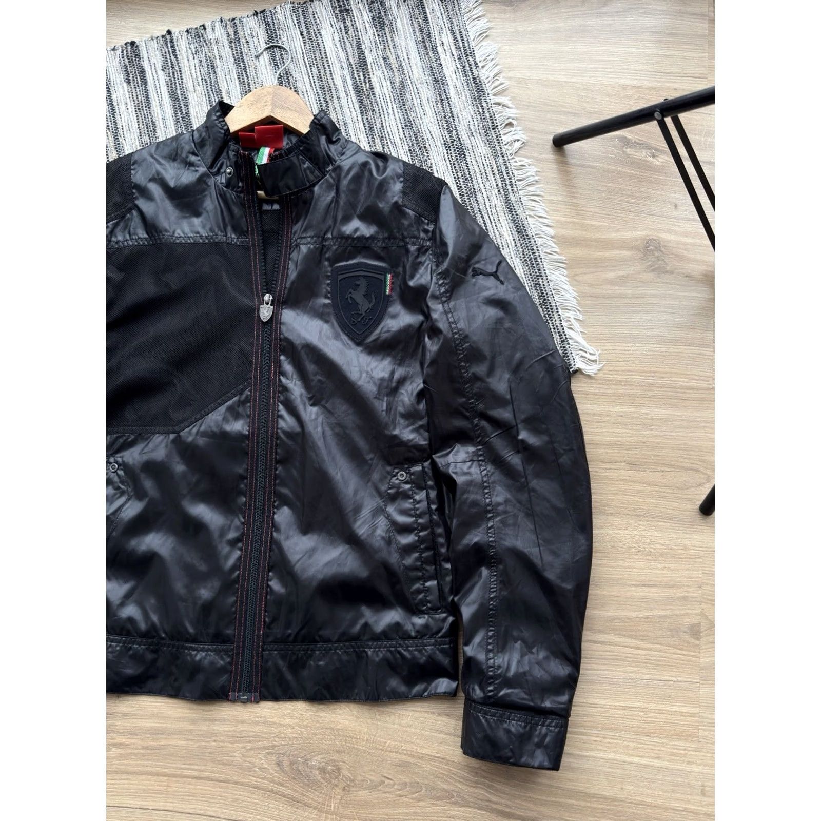 Puma VINTAGE Puma Ferrari Classic Nylon Zip Light Jacket Black M Men Size US M / EU 48-50 / 2 - 5 Thumbnail