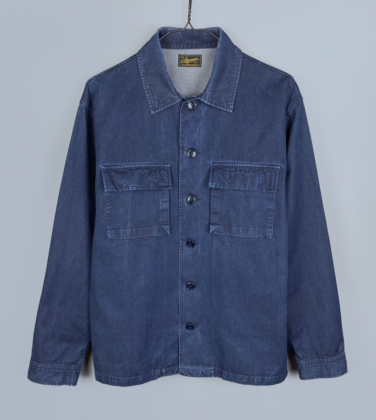 image of The Stevenson Overall Co Japan Denim Overshirt Shirt Size L in Indigo, Men's