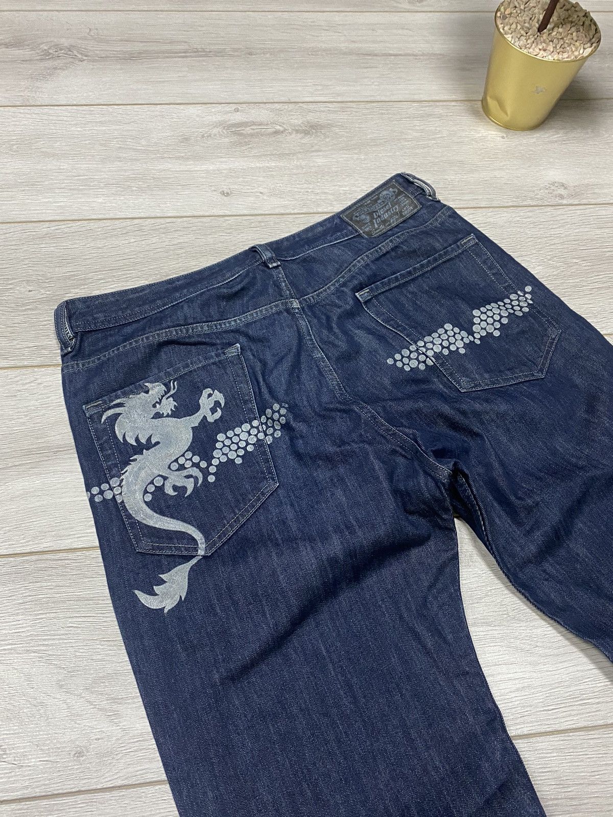 Diesel Diesel dragon 🐉 vintage Japanese big logo dots jeans Size US 34 / EU 50 - 2 Thumbnail
