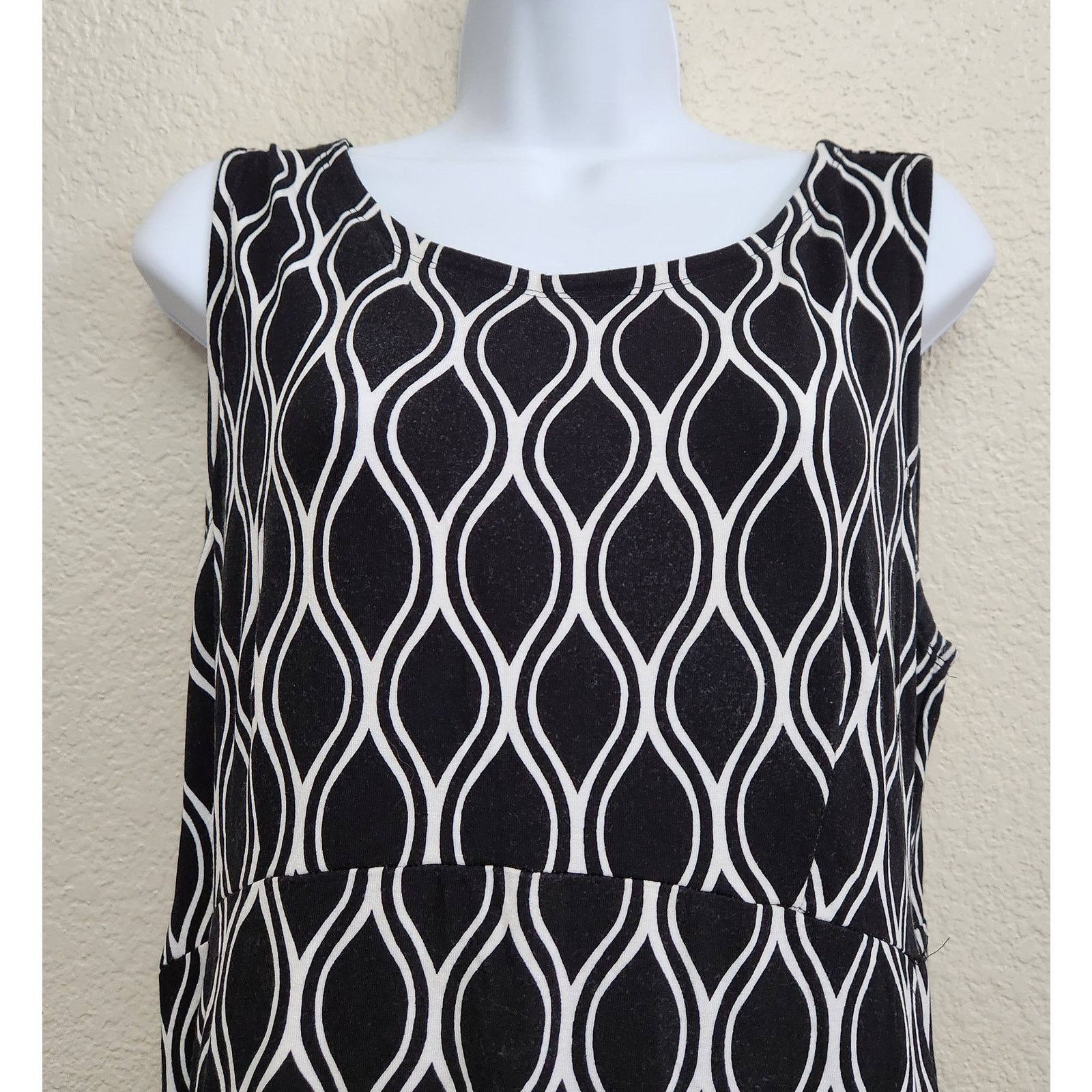 Other JM Collection Black White Geo Print Sleeveless Midi Dress M Size M / US 6-8 / IT 42-44 - 2 Thumbnail