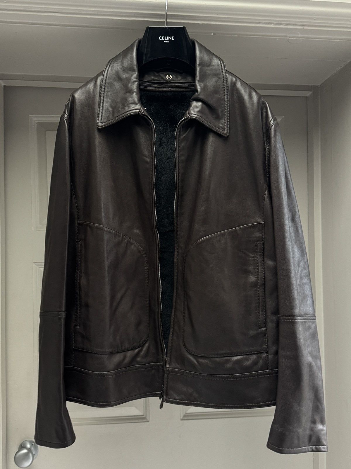 Armani Collezioni Armani Collezioni Men’s Brown Lambskin Leather Jacket IT 52 Size US L / EU 52-54 / 3 - 2 Thumbnail