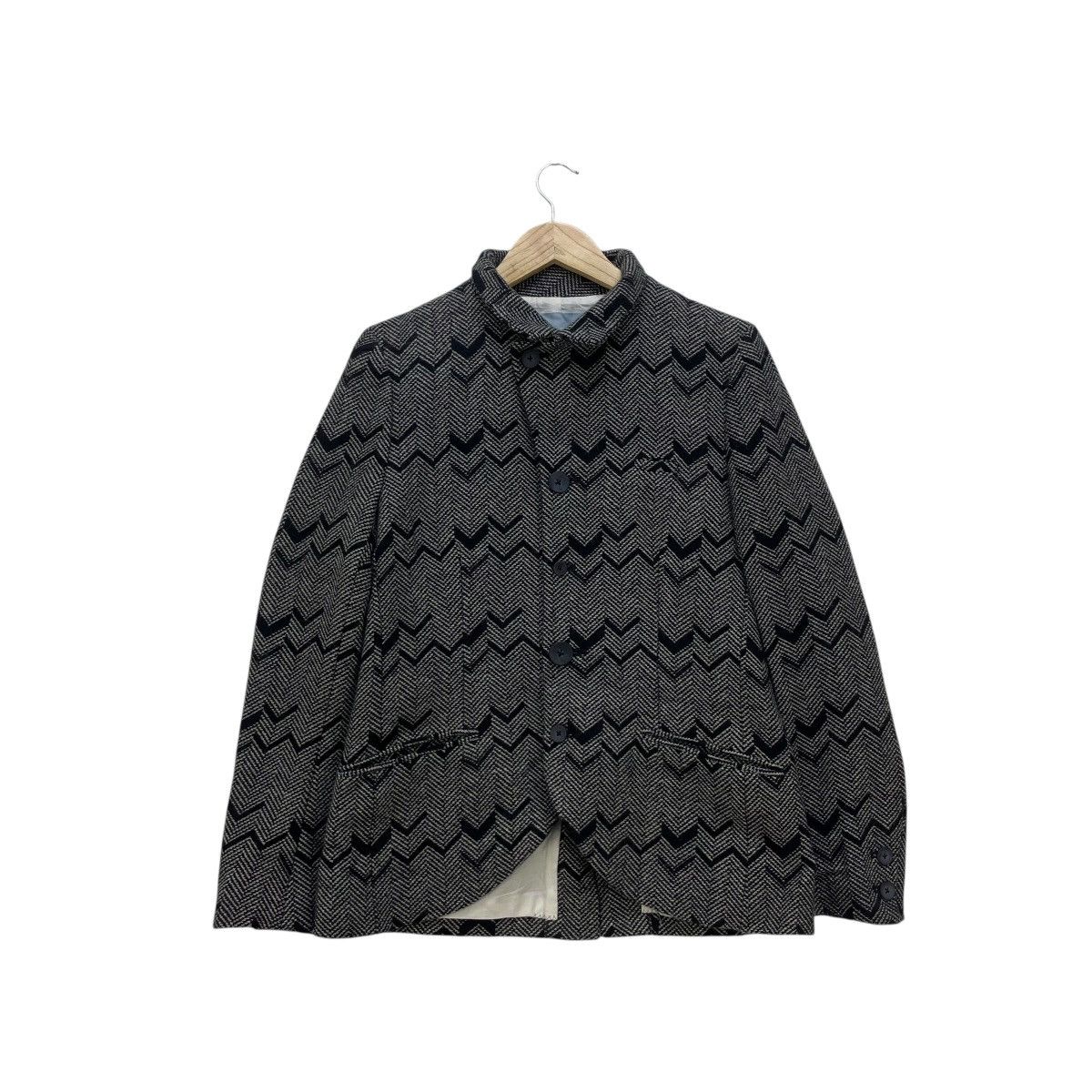 Yohji Yamamoto 💥Jacket By Dulcamara Herringbone V Pattern Wool Jacket Size M / US 6-8 / IT 42-44 - 1 Thumbnail