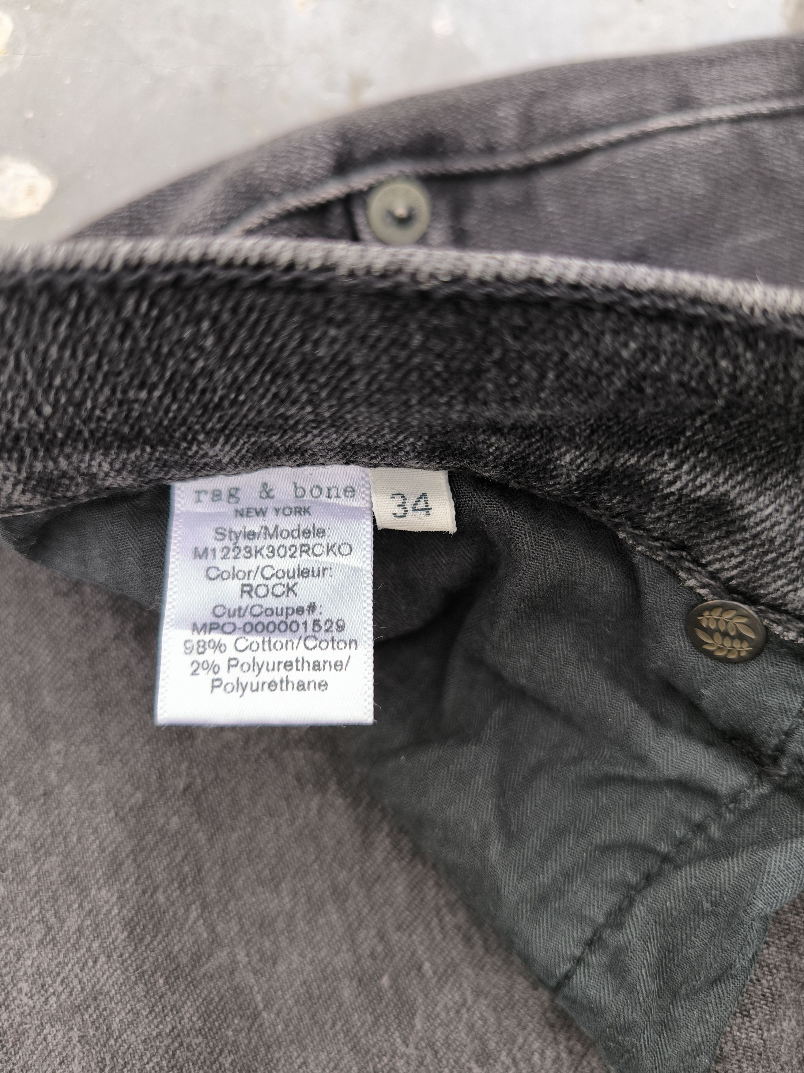Rag & Bone Rag & bone black wash/rock slim leg fit 2 Size US 34 / EU 50 - 6 Thumbnail