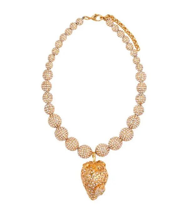 Balmain o1s1wg111225 Size:OS/Crystal Strawberry Necklace in Golden Size ONE SIZE - 1 Thumbnail