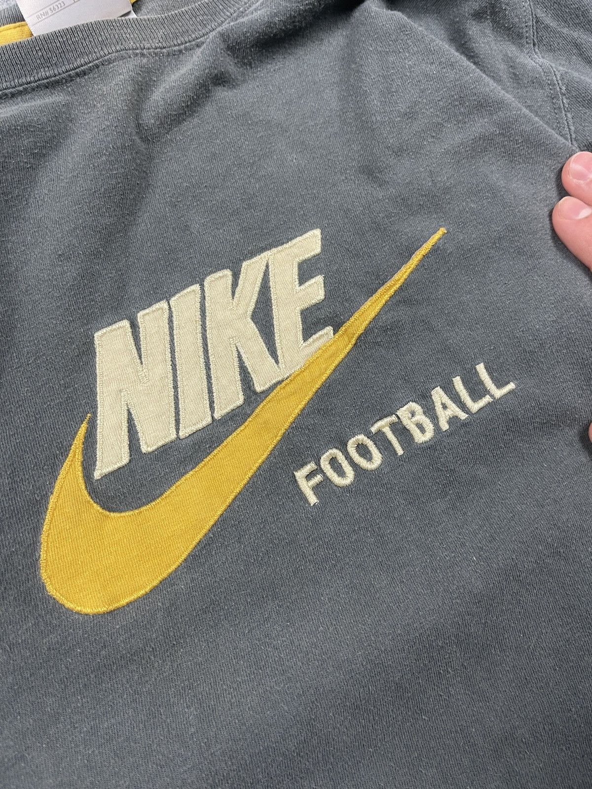 Nike × Vintage Vintage 90s Nike Swoosh Football Long Sleeve Tee Size US XXL / EU 58 / 5 - 3 Thumbnail