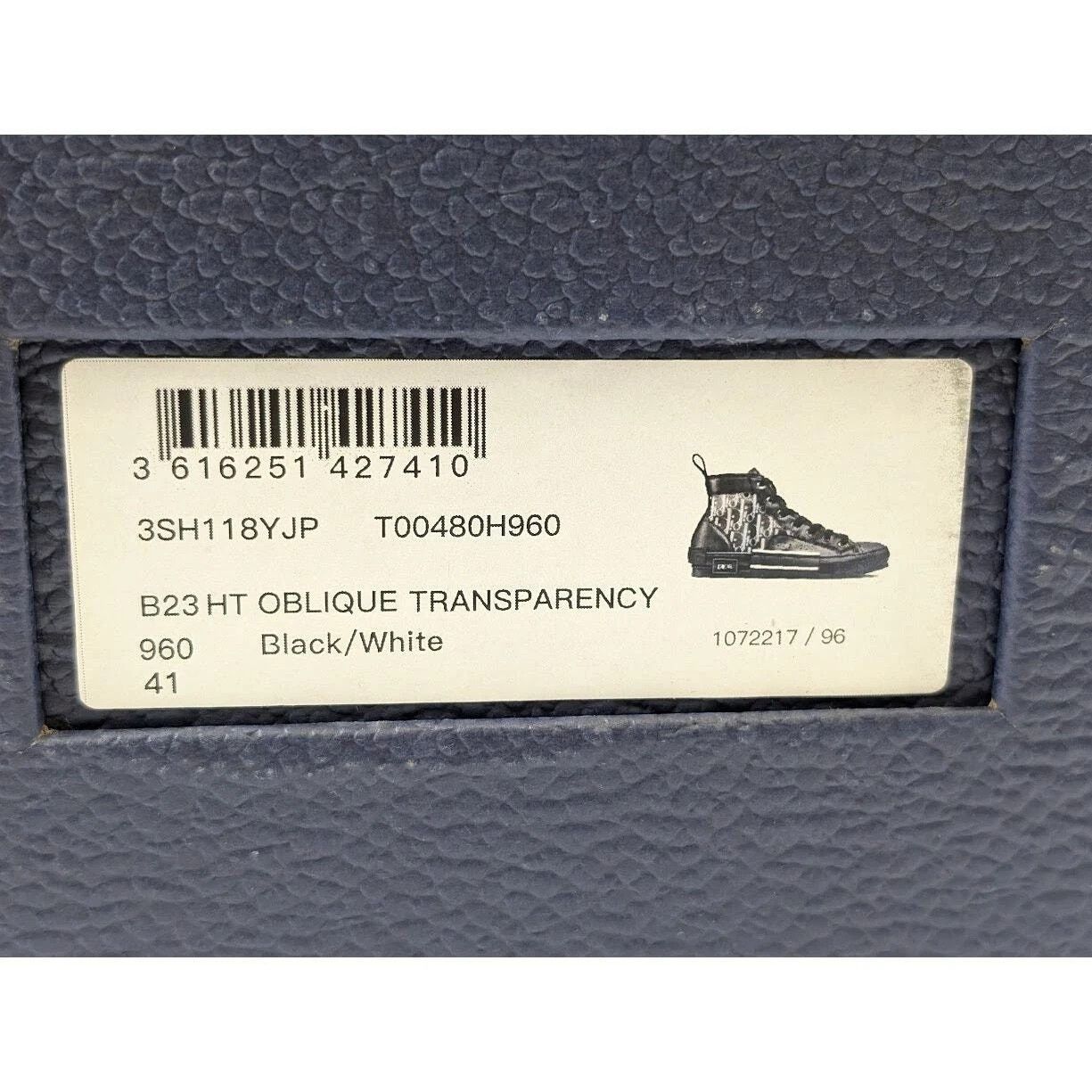 Dior o1rshd1 B23 Oblique High-Top Sneakers in Black / White Size US 8 / EU 41 - 22 Thumbnail
