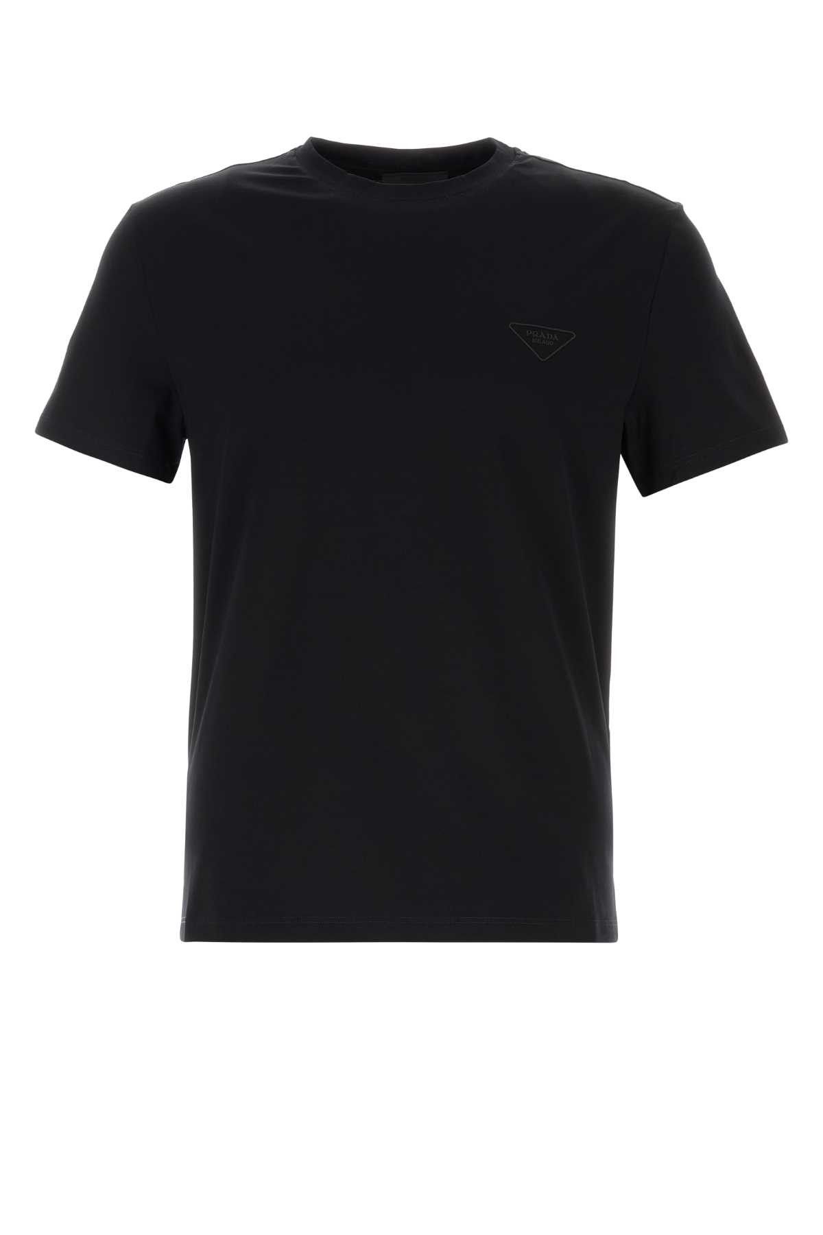 Prada Black Cotton T-Shirt Size US M / EU 48-50 / 2 - 1 Thumbnail