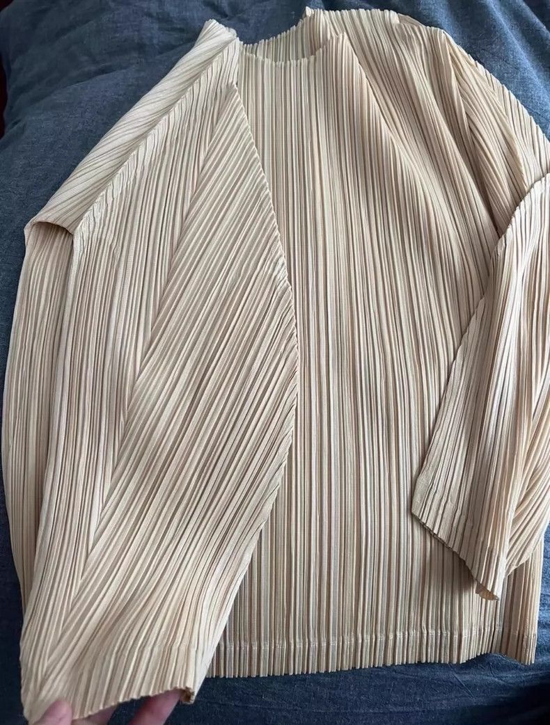 Issey Miyake Issey Miyake size:3 Yellow pleated long-sleeved shirt Size L / US 10 / IT 46 - 7 Thumbnail