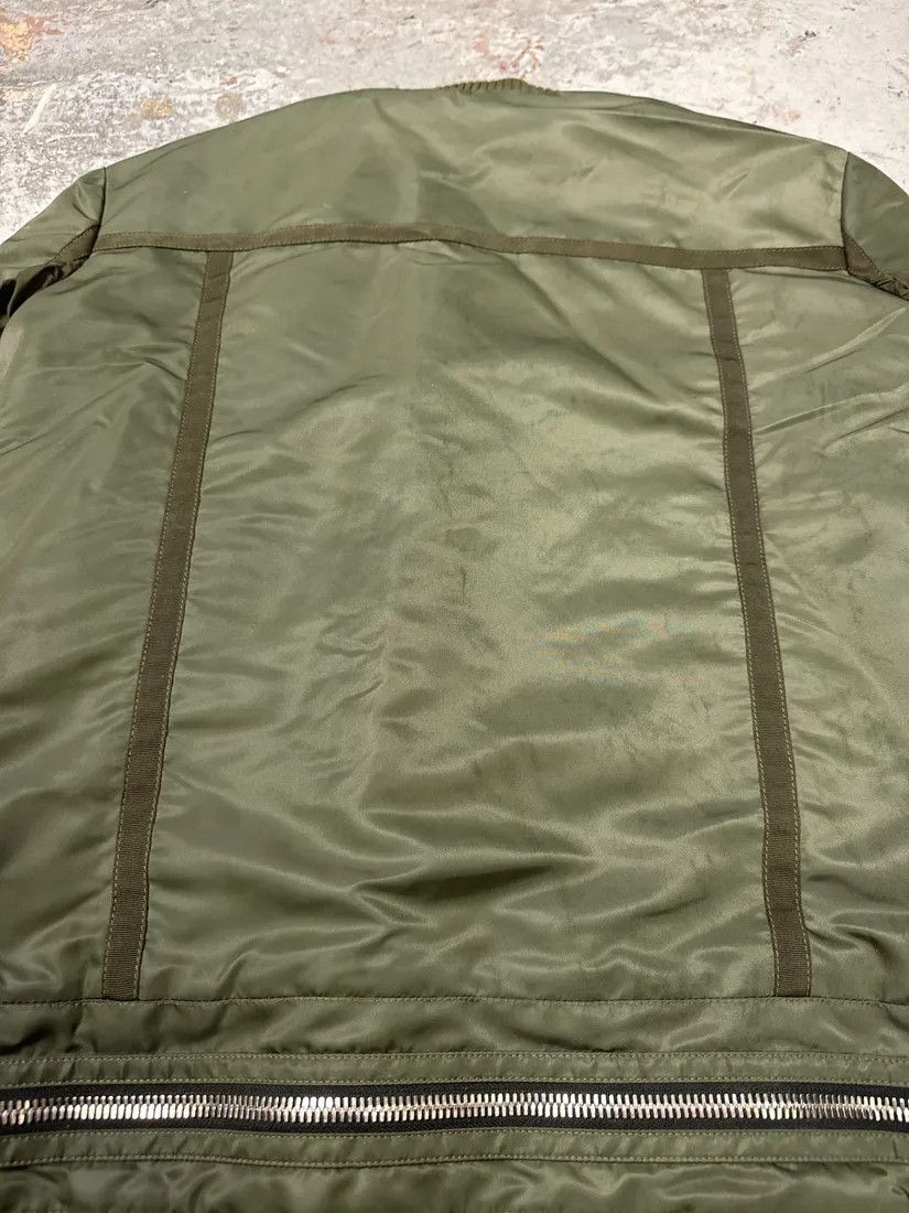 Balmain × Designer × Vintage 2010s Balmain Multi Zips Aviator Green Bomber Jacket Size US M / EU 48-50 / 2 - 12 Thumbnail