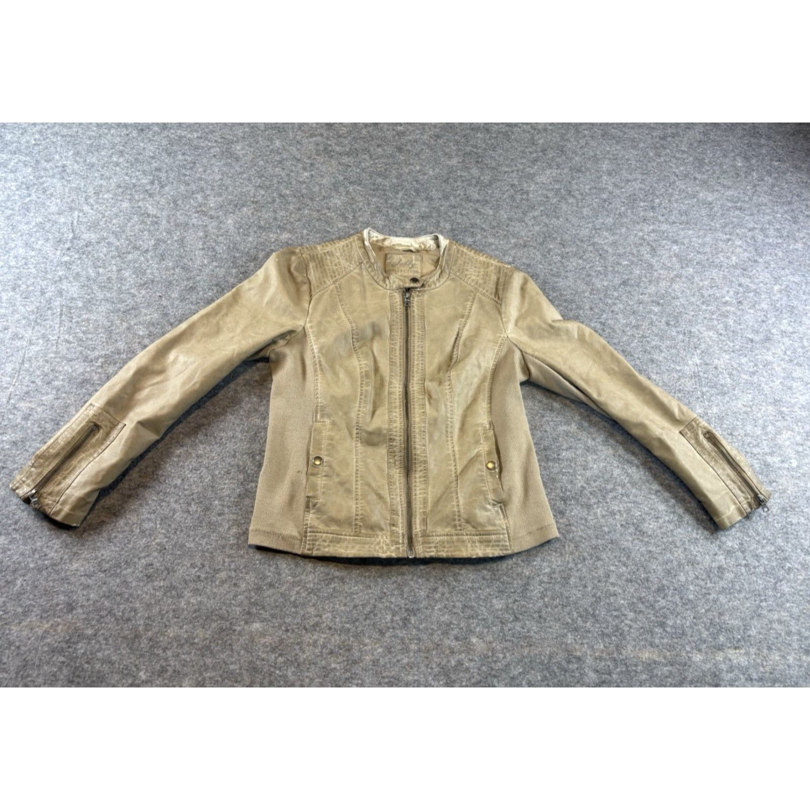 Vintage Sebby Collection Women's Leather Jacket Long Sleeve Light Brown Size L Brown Jacket Basic Jacket Regular Size L / US 10 / IT 46 - 2 Thumbnail