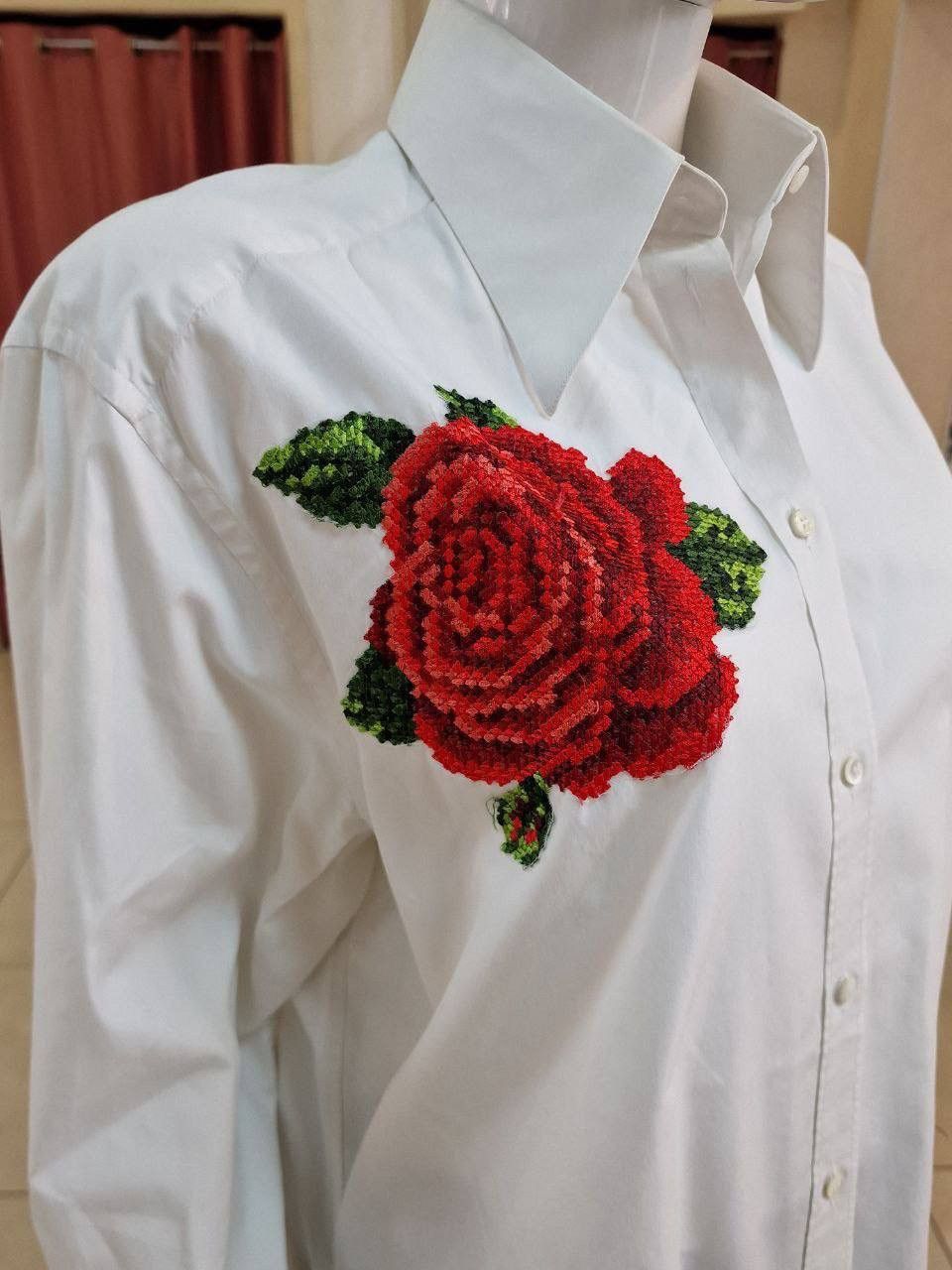 Dolce & Gabbana Dolce & Gabbana Floral Embroidered Silk Blend Women's Shirt Size S / US 4 / IT 40 - 5 Thumbnail