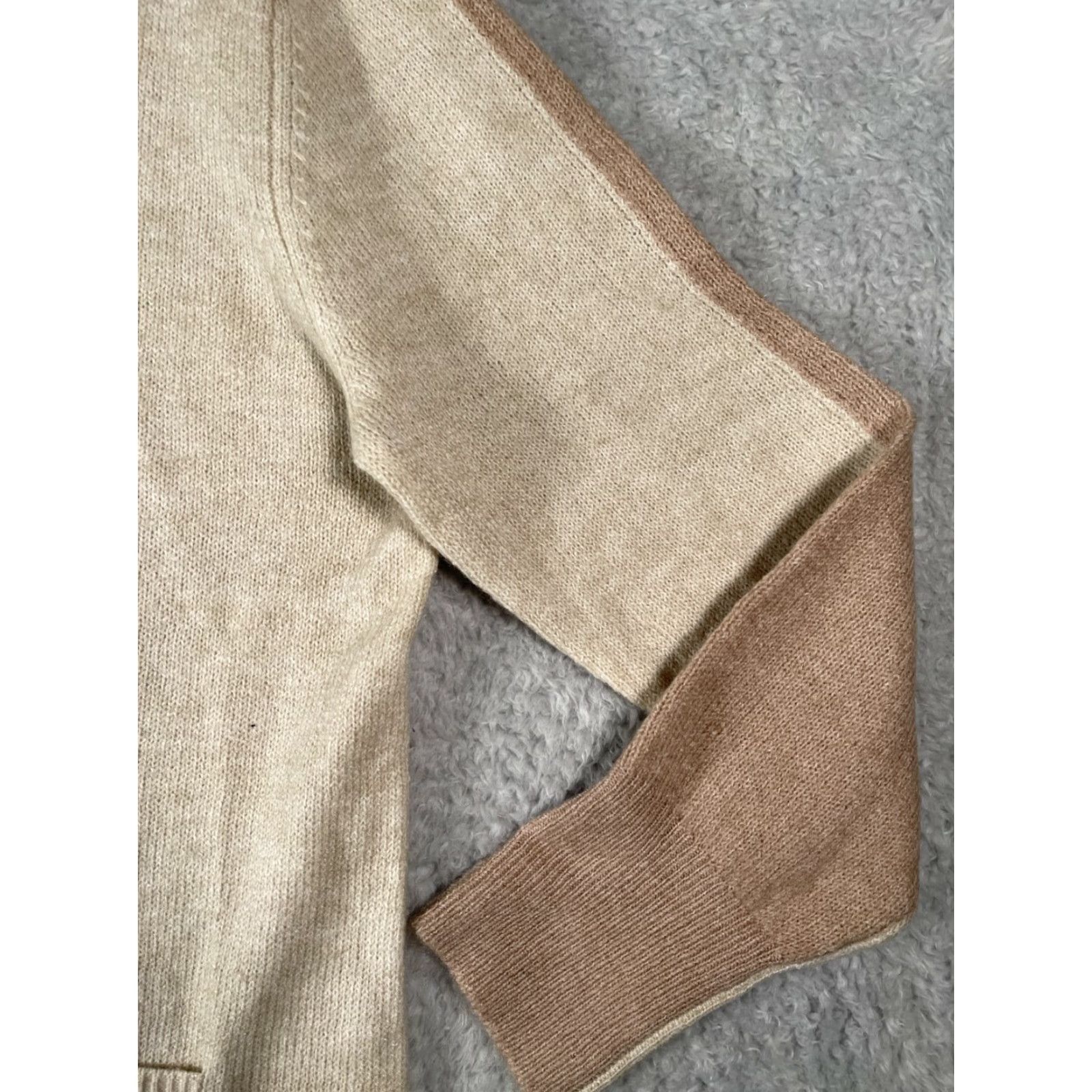 BB Dakota BB Dakota Cardigan Womens 2XL Sweater Light Camel Beige Colorblock Knit V-Neck Dolman Sleeve Size XXL / US 16-18 / IT 52-54 - 5 Thumbnail