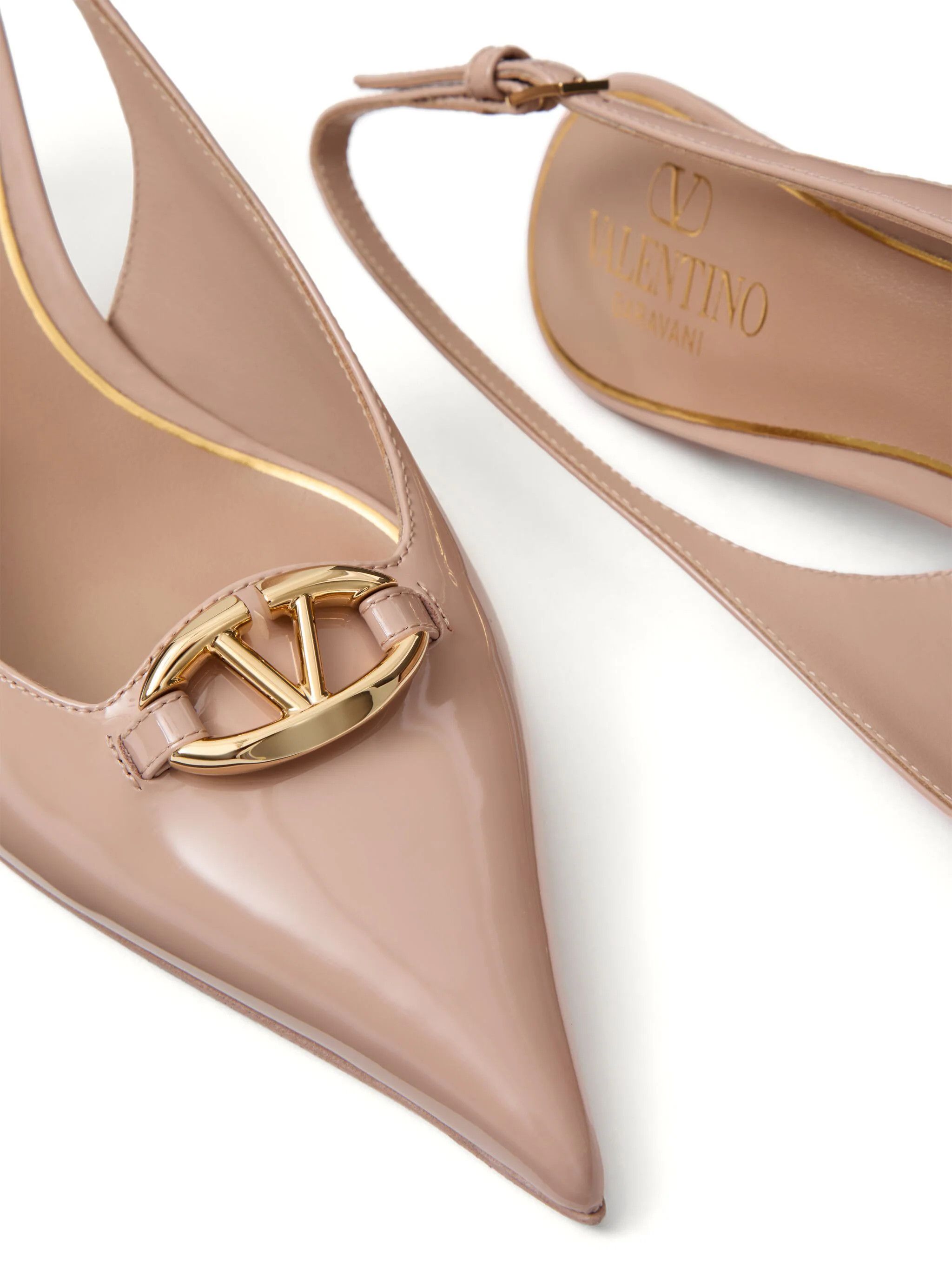 Valentino o1s22i1n0924 Slingback Vlogo Decollete Pumps in Neutro Size US 10 / IT 40 - 5 Thumbnail