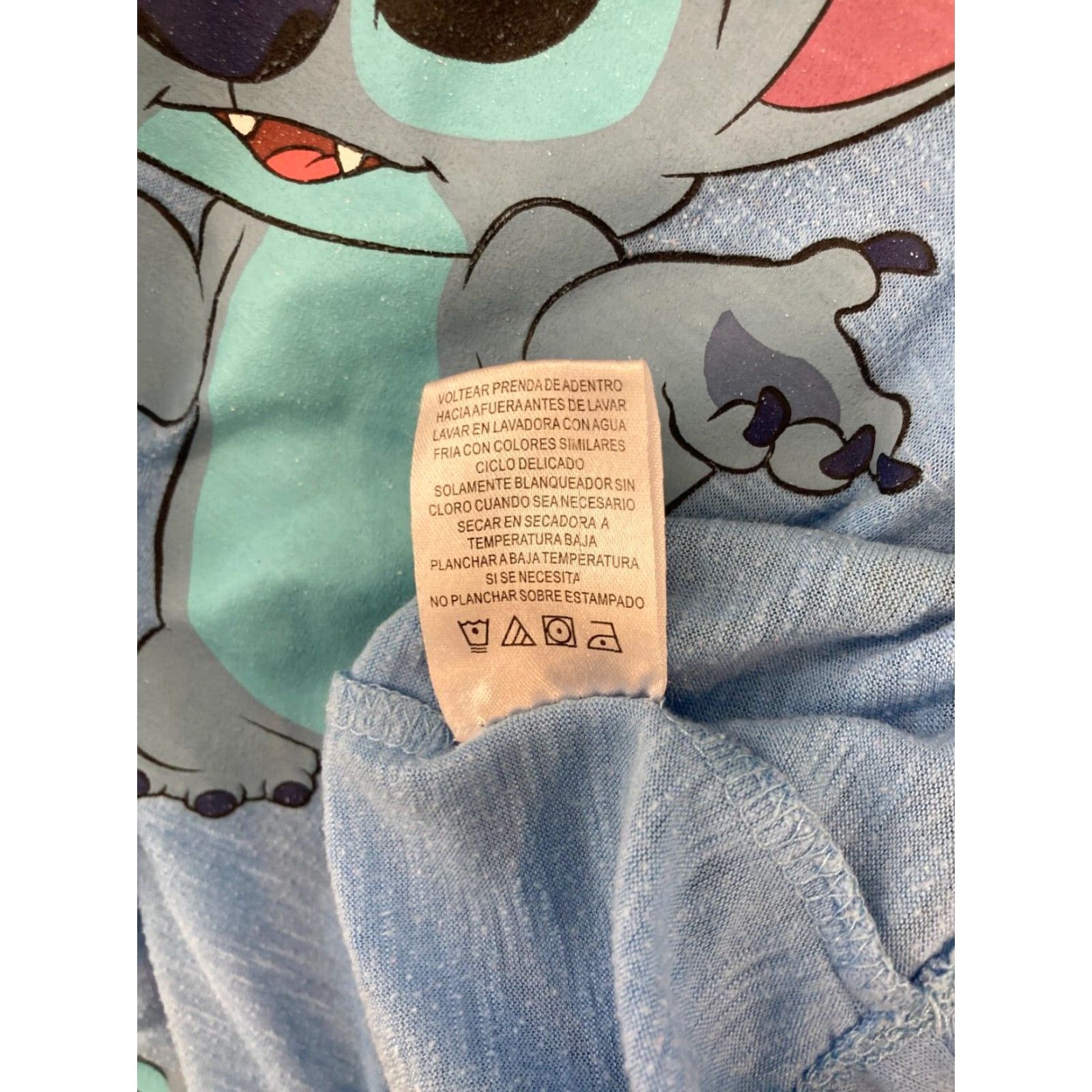 Disney Disney TShirt Womens XL Blue Ohana Stitch Cartoon Hawaiian Graphic Print Short Sleeve Regular Fit Adult Size XL / US 12-14 / IT 48-50 - 7 Thumbnail