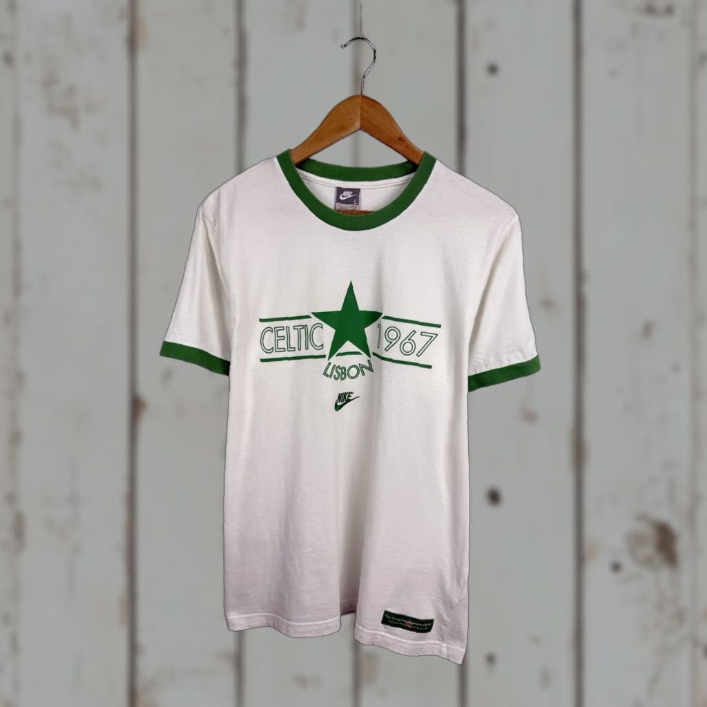 Nike VINTAGE Nike T-Shirt Celtic 1967 Lisbon Rare Retro White L Mens Size US L / EU 52-54 / 3 - 1 Thumbnail