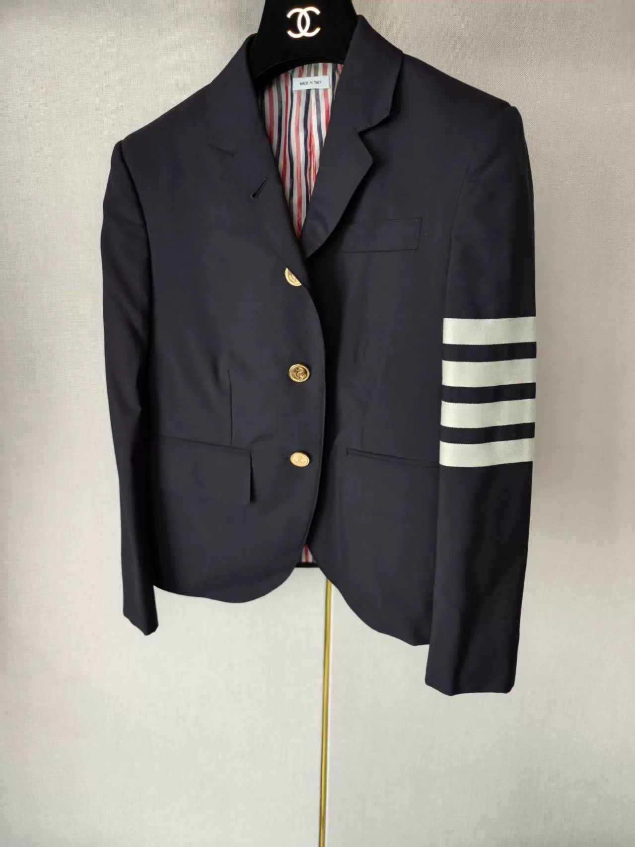 Tory Burch Thom Browne Striped Sleeve Blazer Size US M / EU 48-50 / 2 - 1 Thumbnail