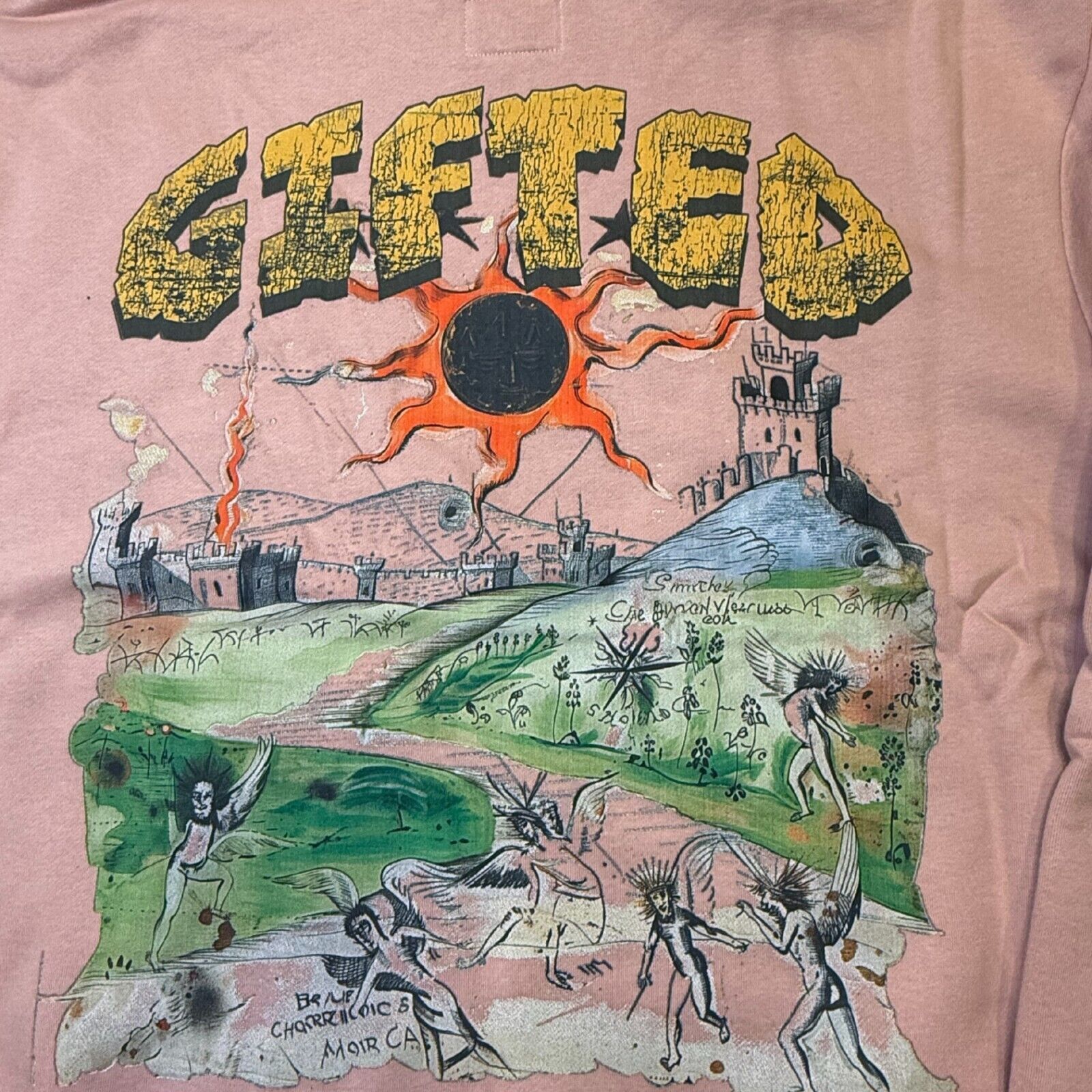 Other Gifted LA Monde Hoodie Pink Graphic Pullover Size US M / EU 48-50 / 2 - 2 Thumbnail