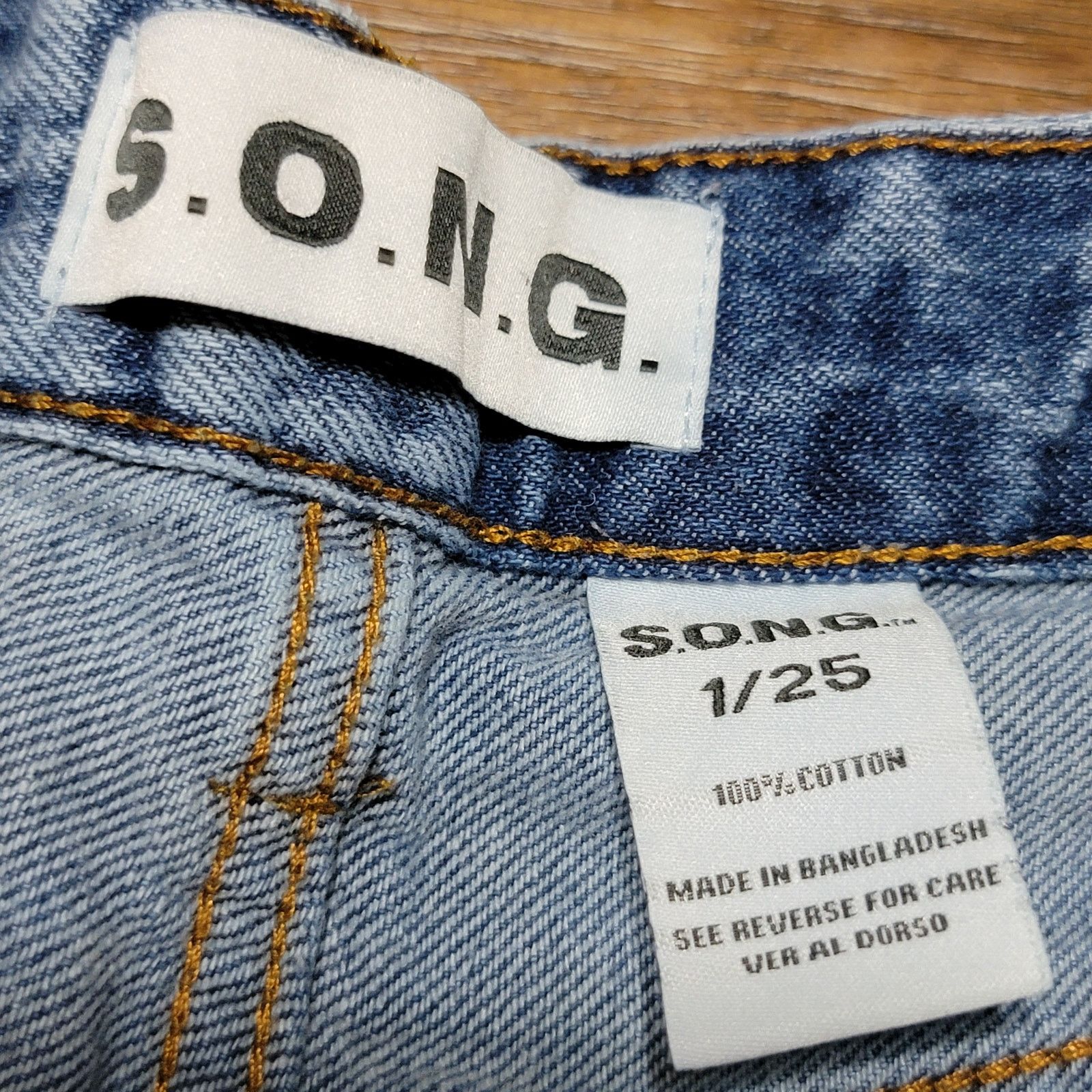 Other S.O.N.G. Wide-Leg Denim Jeans w/ Raw Hem - Size Junior 1/25 Size 27" / US 4 / IT 40 - 5 Thumbnail