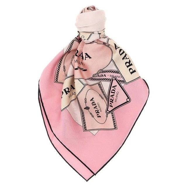 Prada PRADA Pink Silk Scarf New & Authentic Size ONE SIZE - 1 Thumbnail