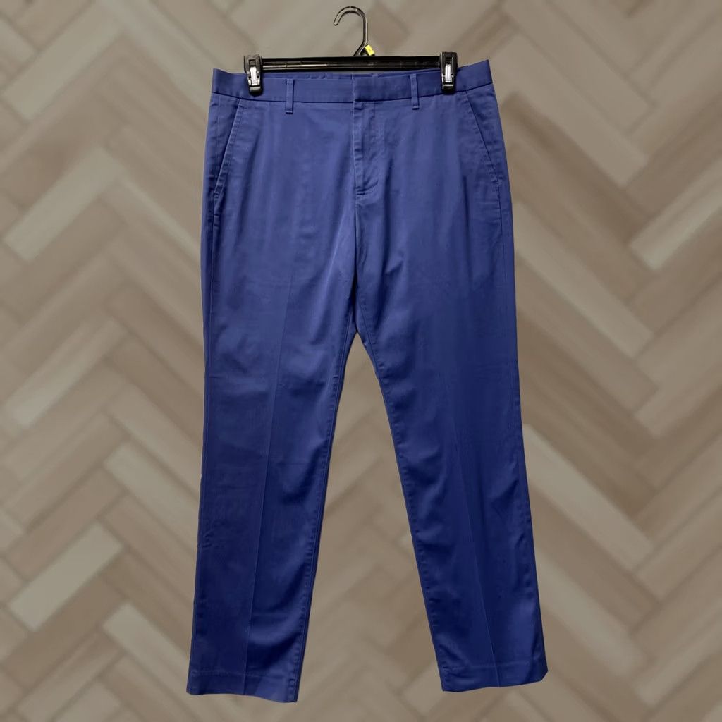 Bonobos Bonobos Chino Pants Slim Men's 34x30 Blue Cotton Blend Stretch Flat Front 5-Pocket Logo Straight Rise Mid Vintage: No Size US 34 / EU 50 - 1 Thumbnail