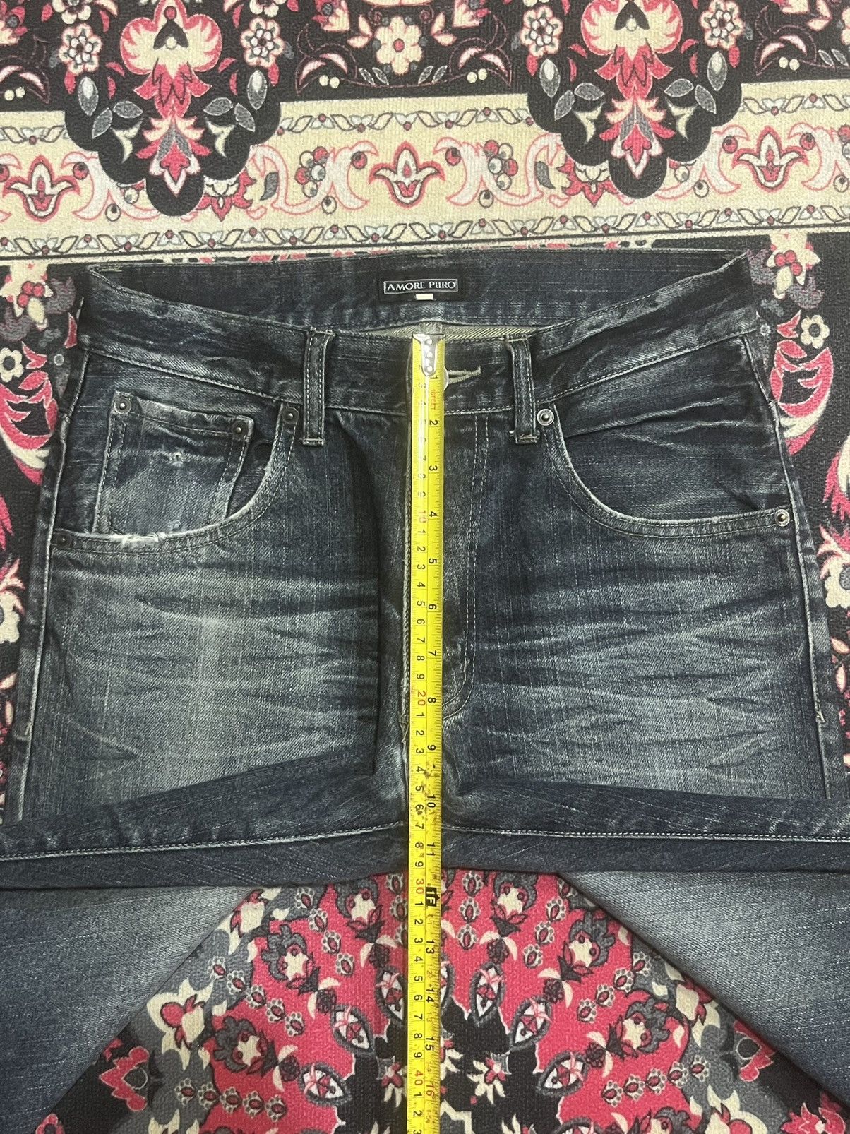 Undercover Vintage Japanese Brand Amore Puro Dark Whisker Frayed Jeans Size US 29 - 12 Thumbnail
