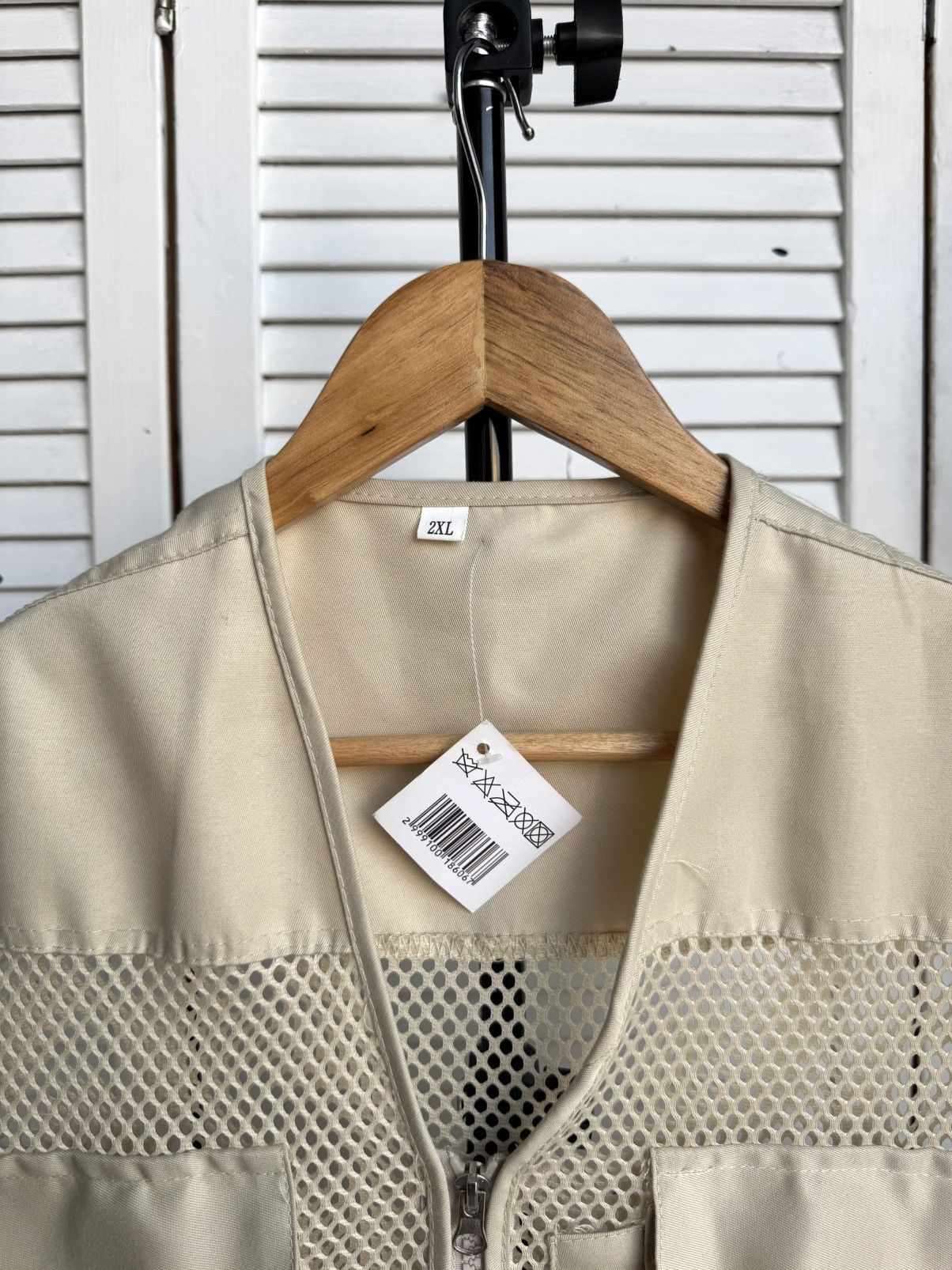 Vintage Utility Fishing Vest Mesh Multi Pocket Beige Tactical Size US XL / EU 56 / 4 - 7 Thumbnail