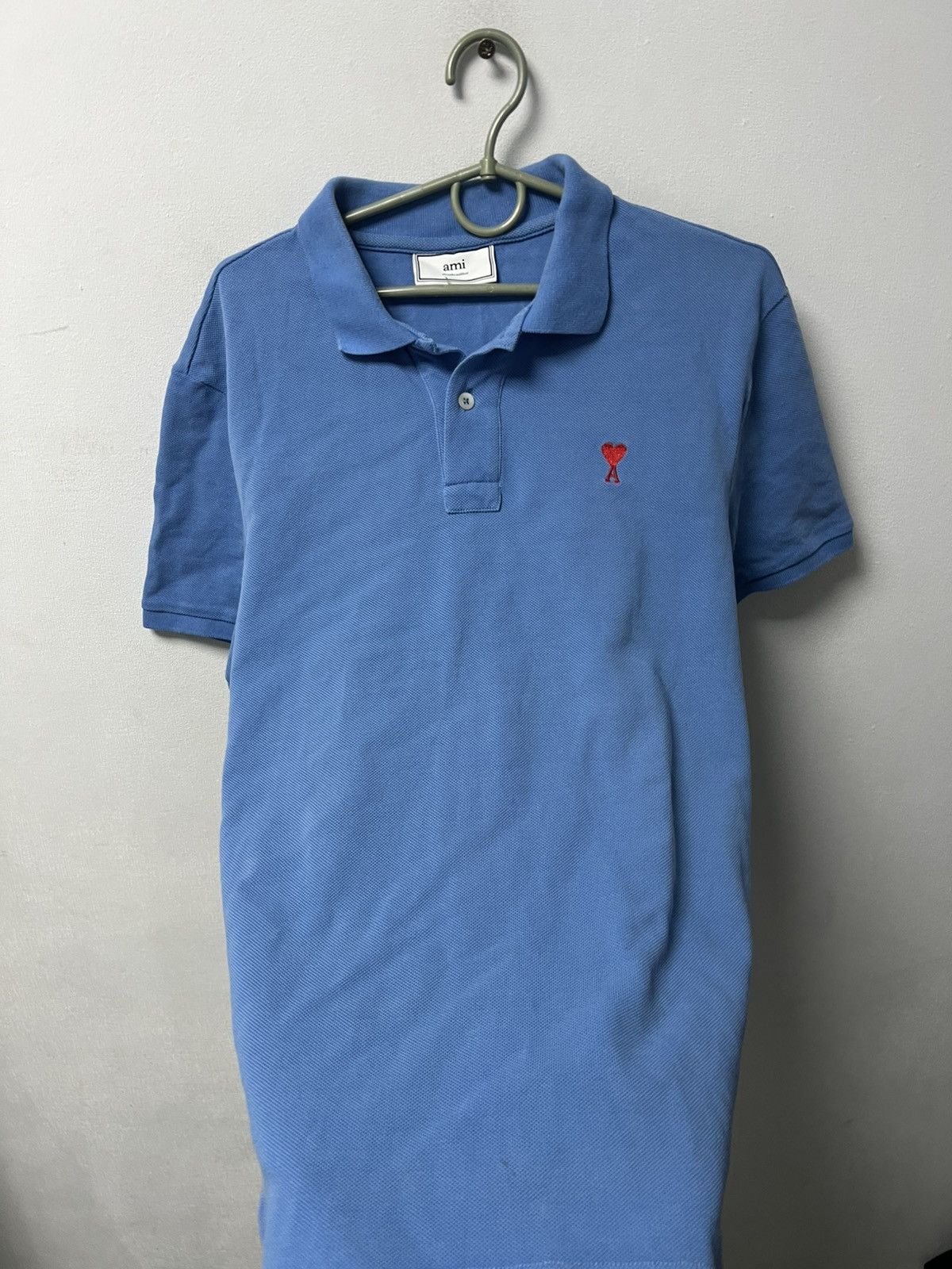 AMI Ami Paris Polo T-shirt Luxury Blue Size L Size US L / EU 52-54 / 3 - 5 Thumbnail