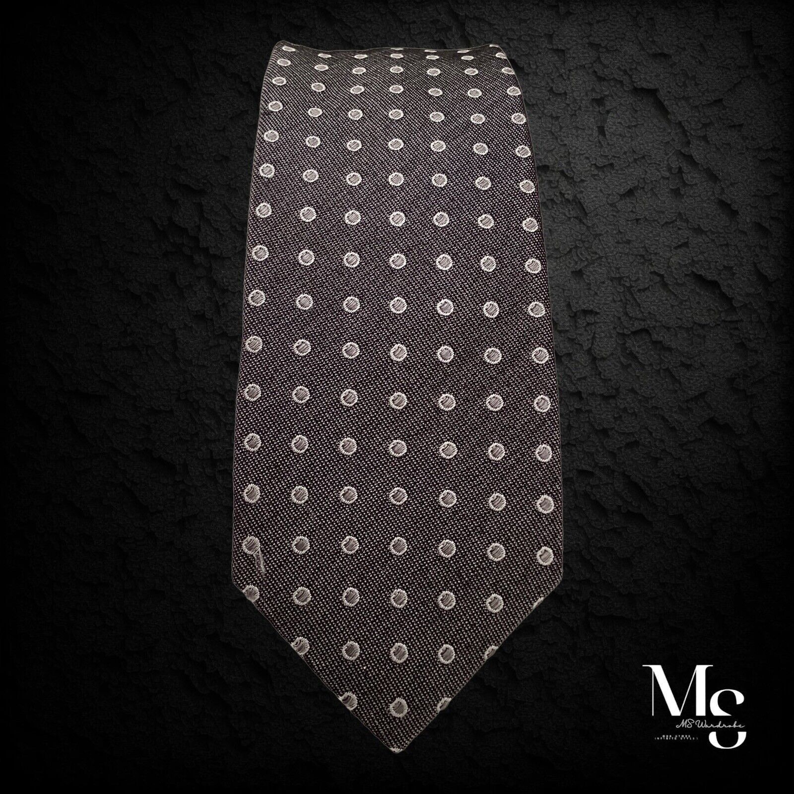 Hugo Boss BOSS HUGO BOSS Gray Polka Dot Silk Slim Tie Made In Italy Size ONE SIZE - 5 Thumbnail