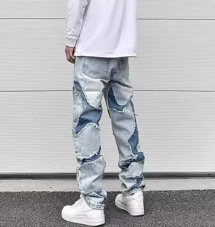 Japanese Brand Swag Style Blue Frayed Jeans Pants Size US 32 / EU 48 - 3 Thumbnail