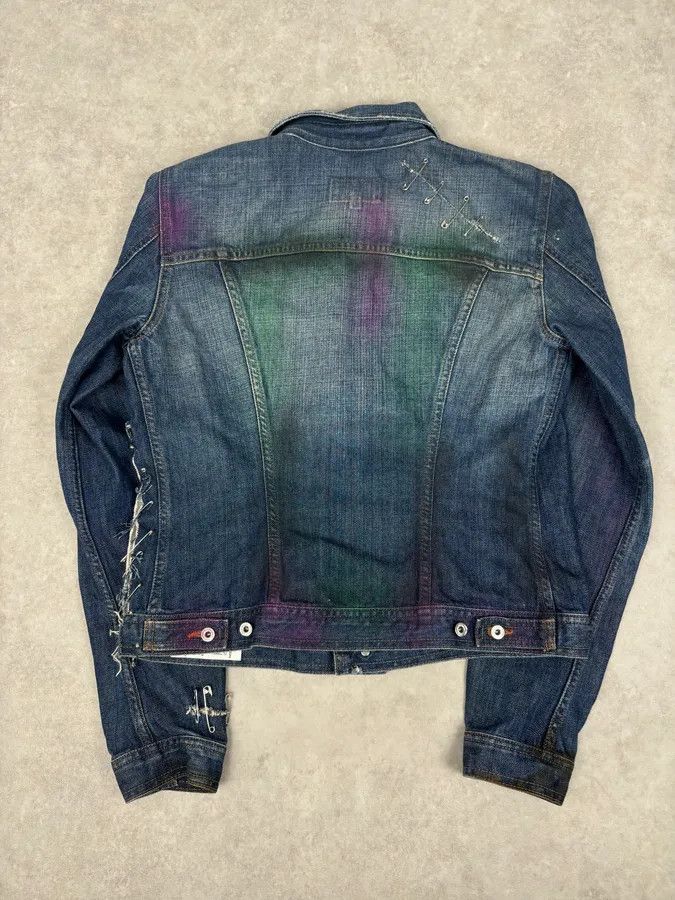 Dolce & Gabbana AW2001 Dolce & Gabbana Safety Pins Tie-Dye Distressed Denim Jacket Size XS / US 0-2 / IT 36-38 - 5 Thumbnail