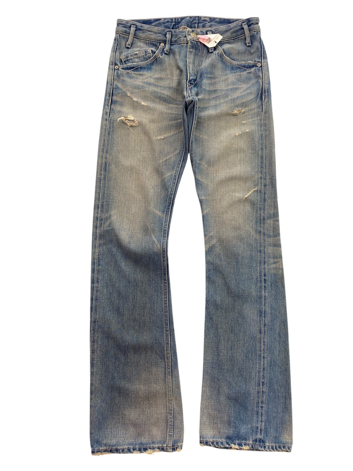 Mr. Olive Mr.Olive Distressed Acid Blue Wash Style Loose Jeans Size US 30 / EU 46 - 1 Thumbnail