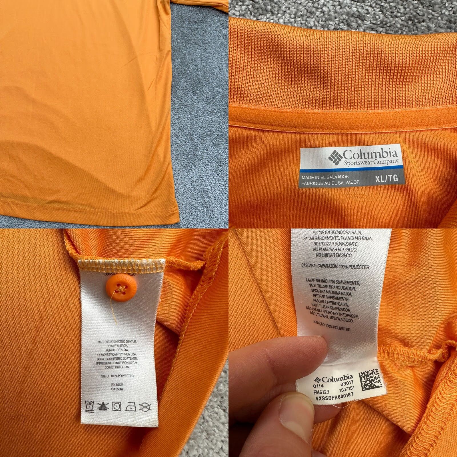 Vintage Columbia PFG Omni-Shade Perfect Cast Polo Shirt Mens XL Orange Short Sleeve Fish Outdoor Sports Shirt Ocean/Field Style Size US XL / EU 56 / 4 - 8 Thumbnail