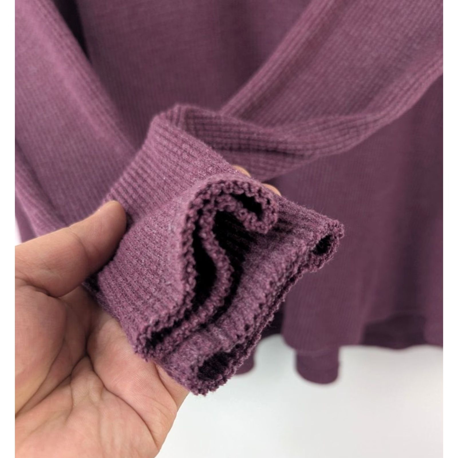 Vintage We The Free We The Free Burgundy Purple Waffle Knit Thermal Swing Top Sz S Boho Shirt Adult S Burgundy Purple Knit Waffle Swing Top Bohemian Womens Size S / US 4 / IT 40 - 2 Thumbnail