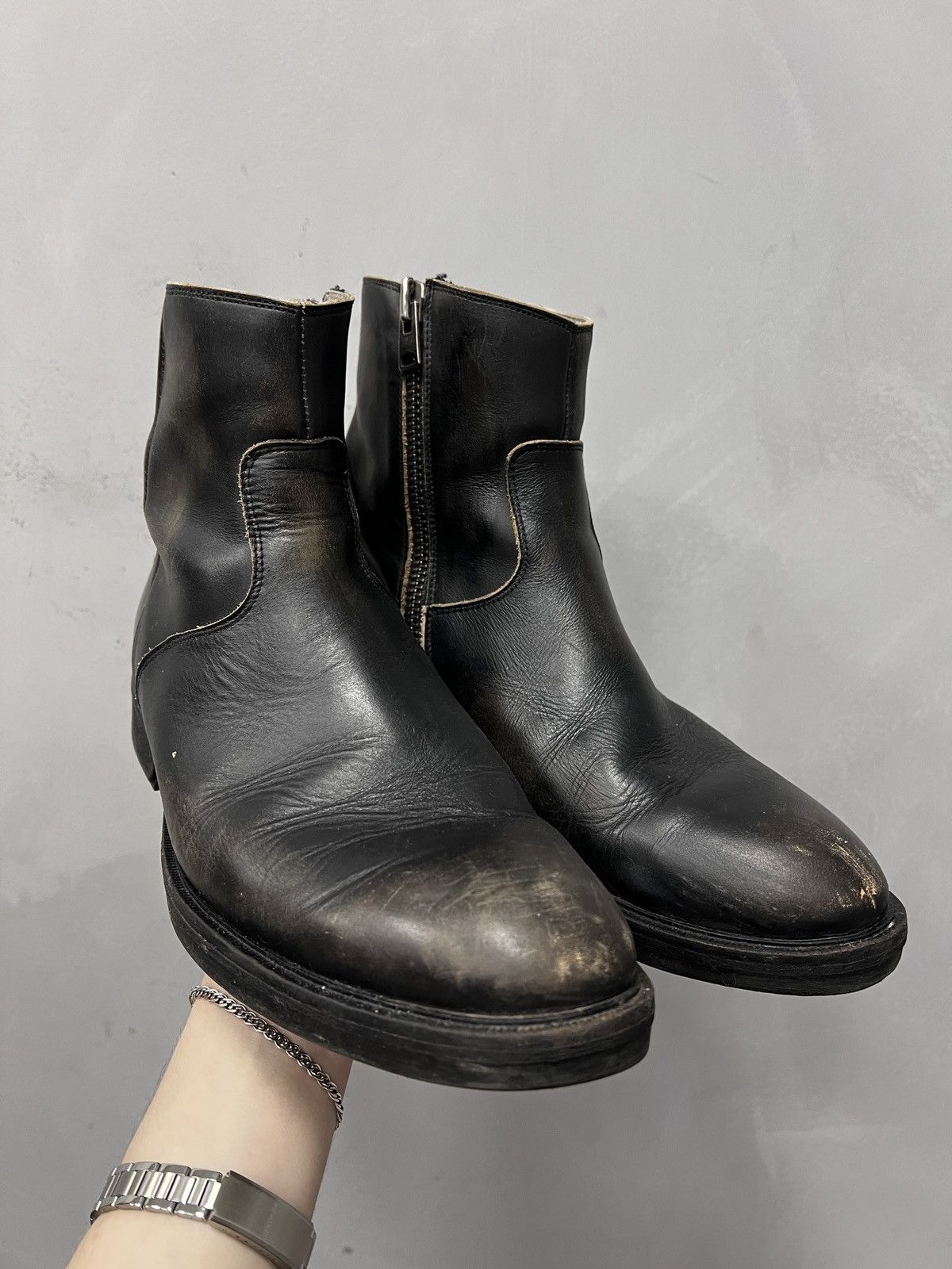 Allsaints Allsaint faded boots vintage moto archive style Size US 10 / EU 43 - 1 Thumbnail