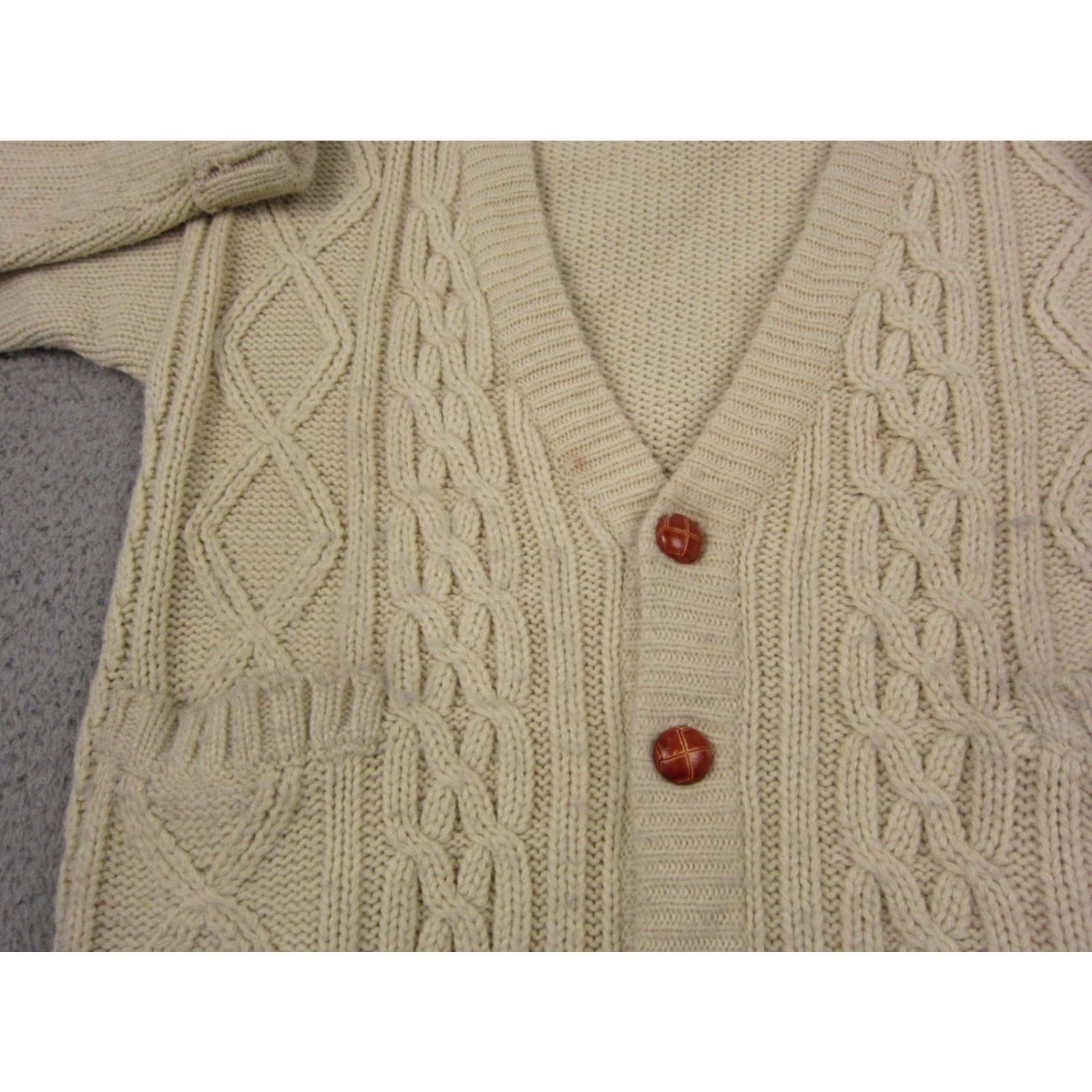 Vintage VINTAGE Oakton Cardigan Shirt Mens Small Beige V-Neck Cable Knit 90s Beige Oakton Limited Cardigan Mens Small Beige V-Neck 90s Shirt Size US S / EU 44-46 / 1 - 2 Thumbnail